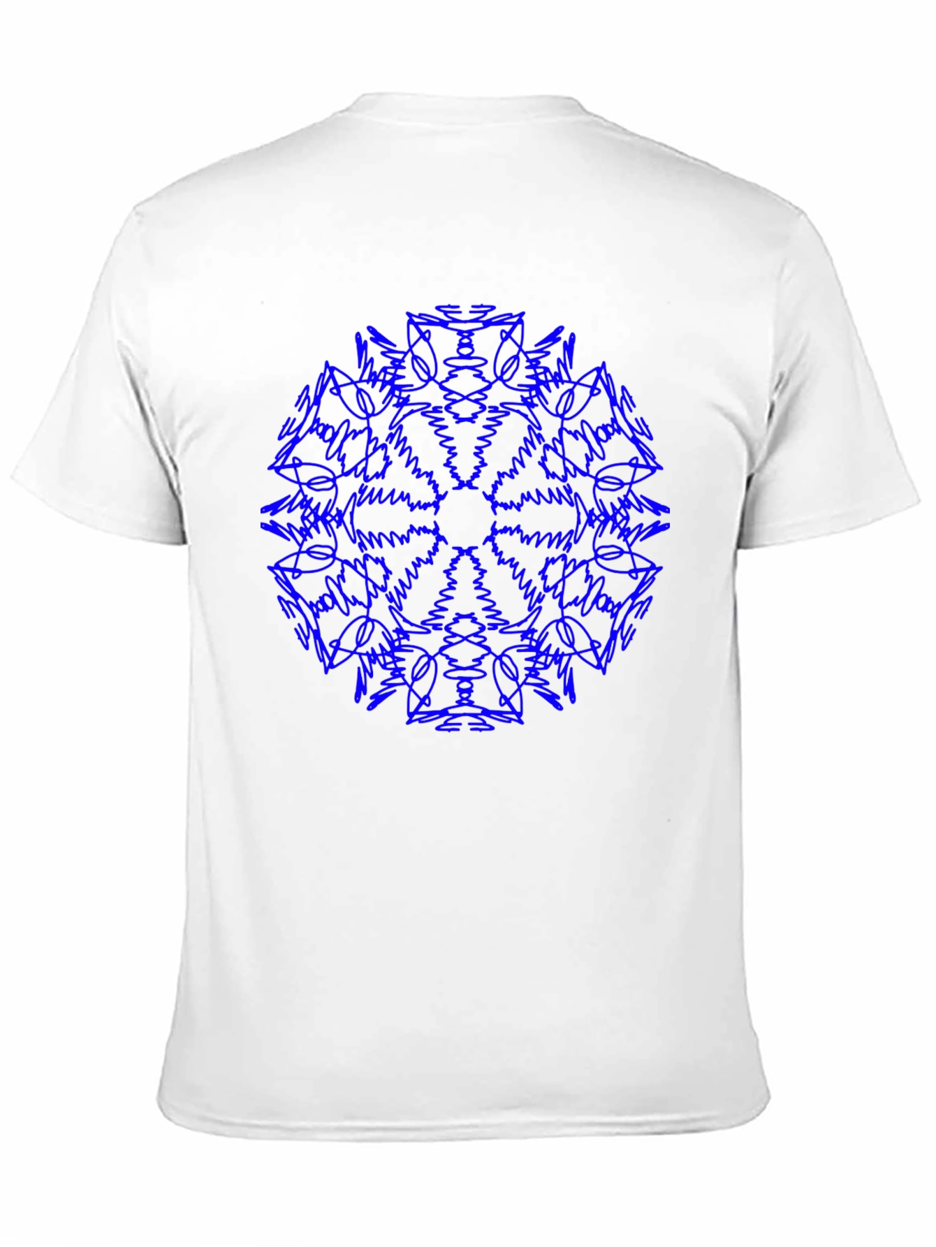 Blue Mandala Black T-Shirt