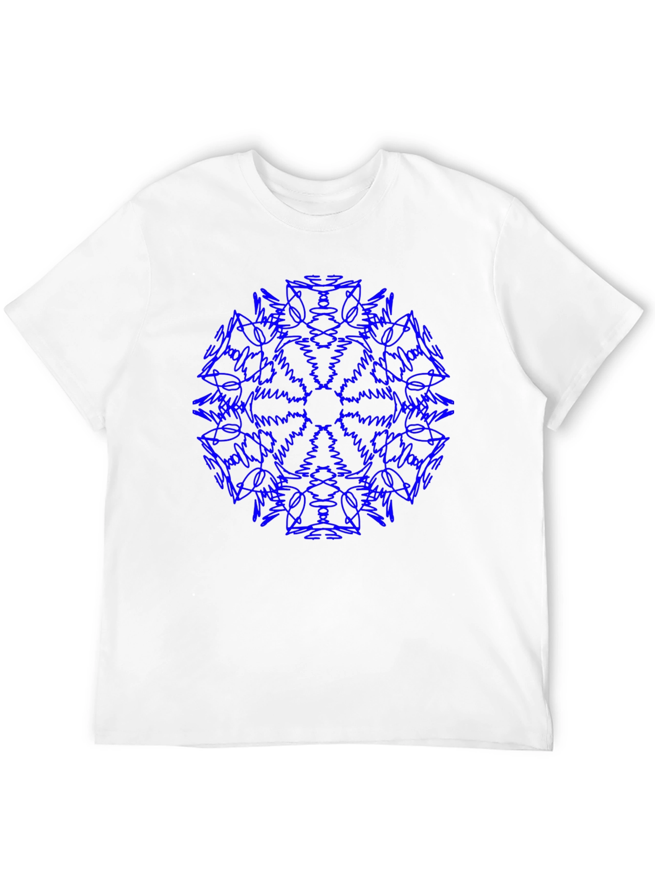 Blue Mandala Black T-Shirt