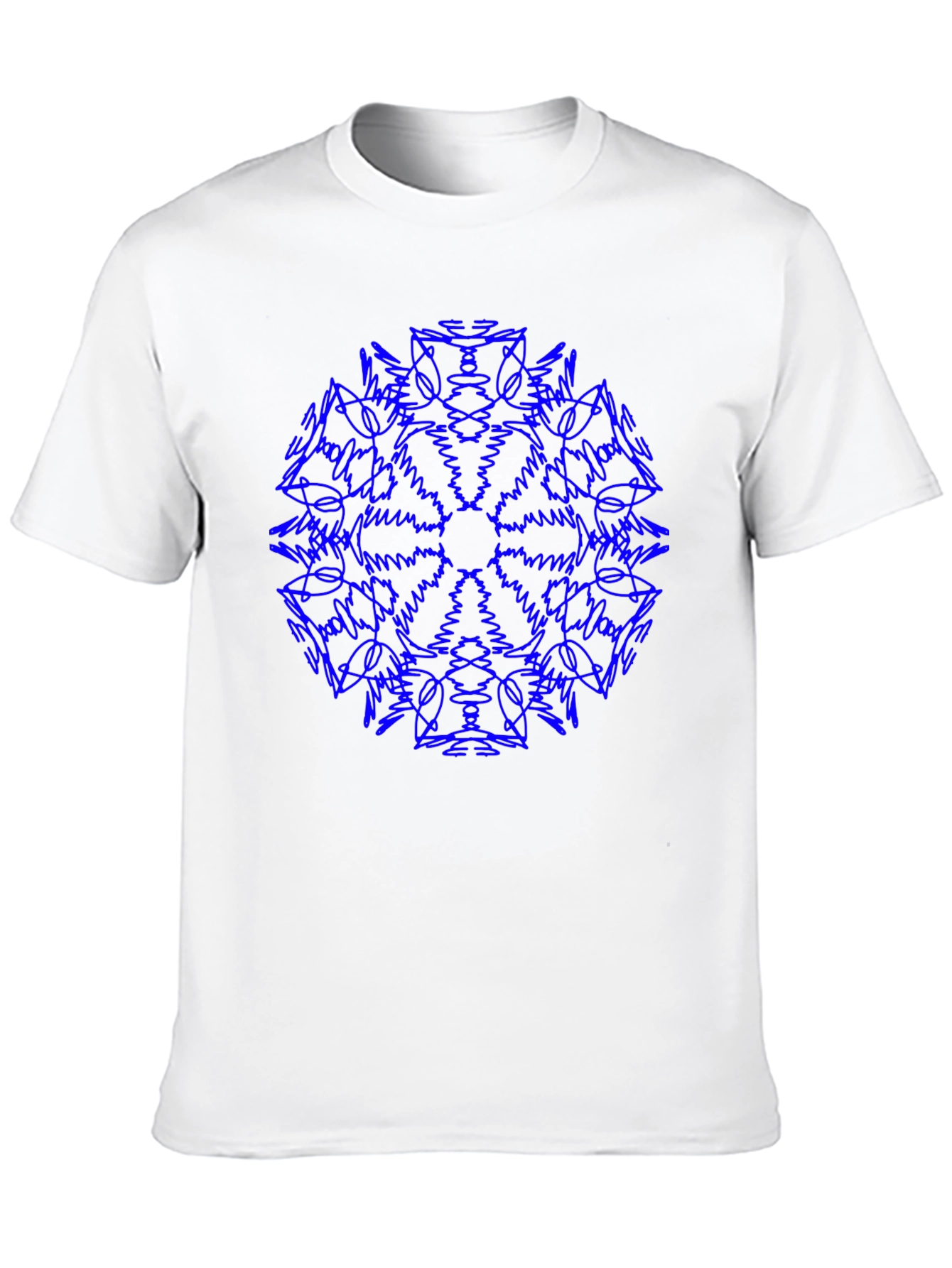 Blue Mandala Black T-Shirt