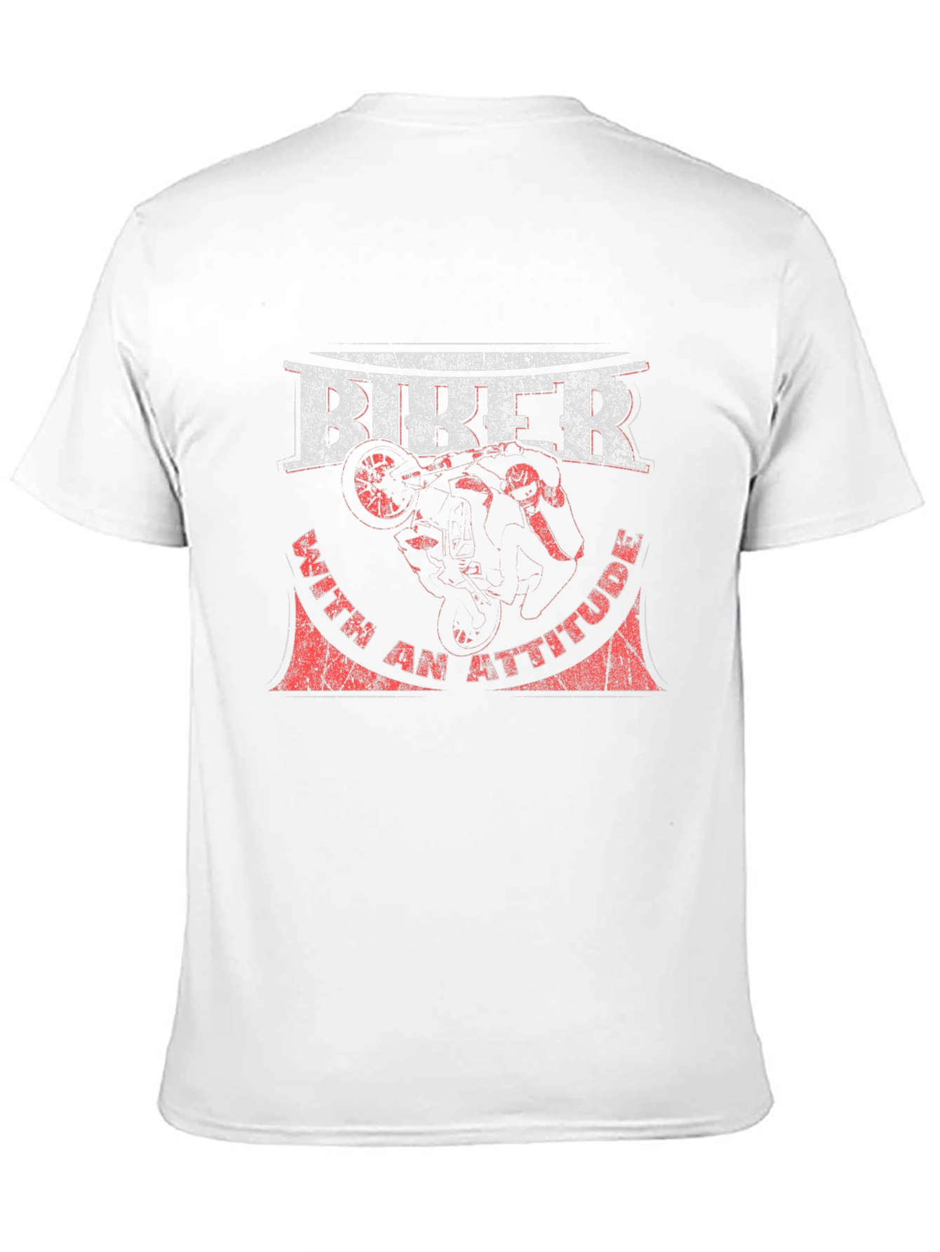 Biker With Attitude Graphic Tee - Black