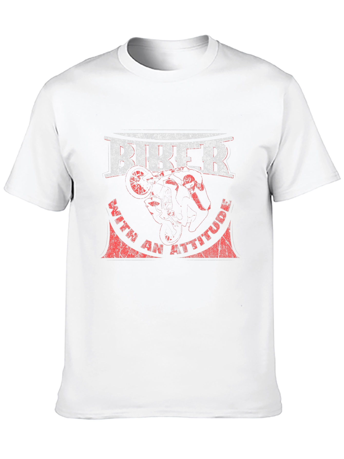 Biker With Attitude Graphic Tee - Black