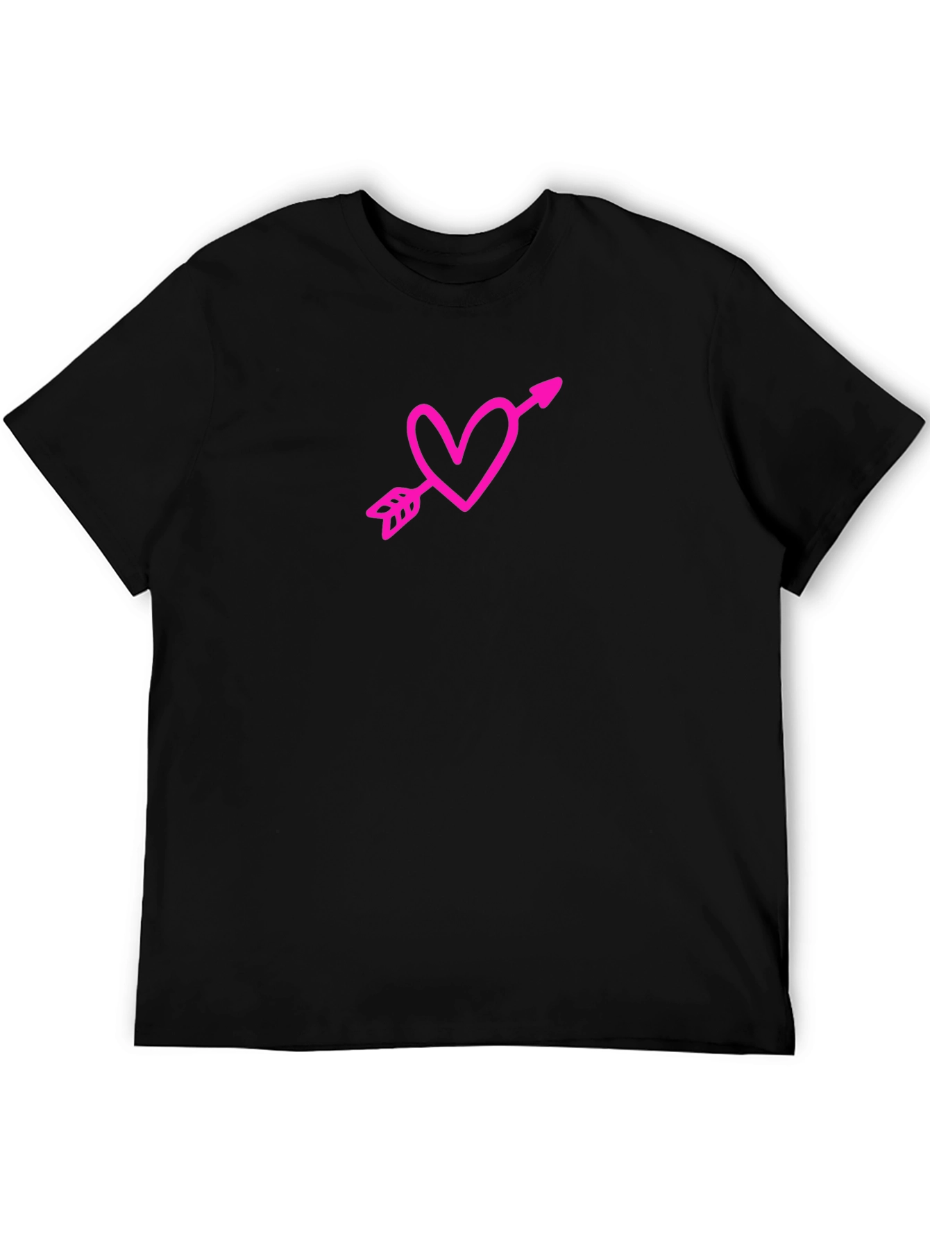 Heart Arrow Graphic Tee - Black Casual Shirt