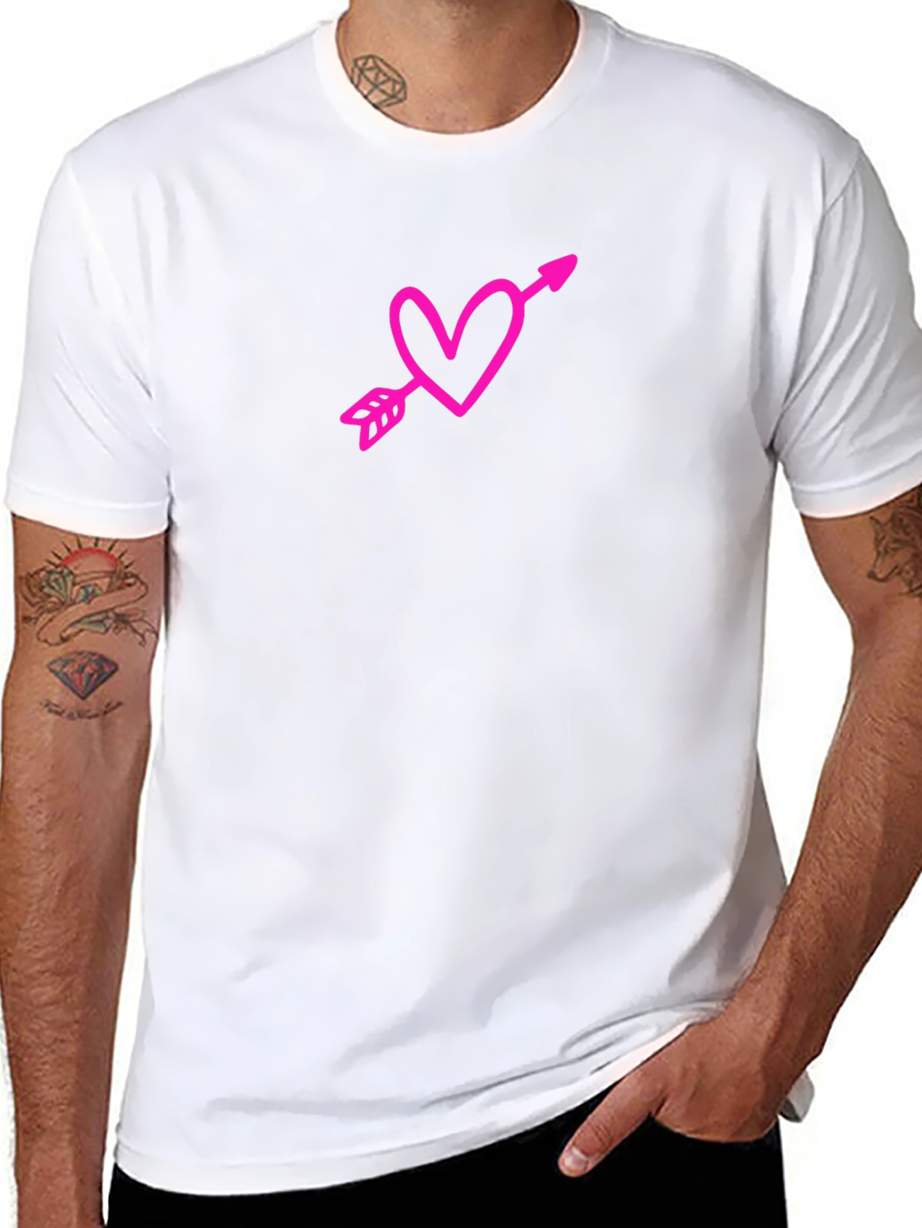 Heart Arrow Graphic Tee - Black Casual Shirt