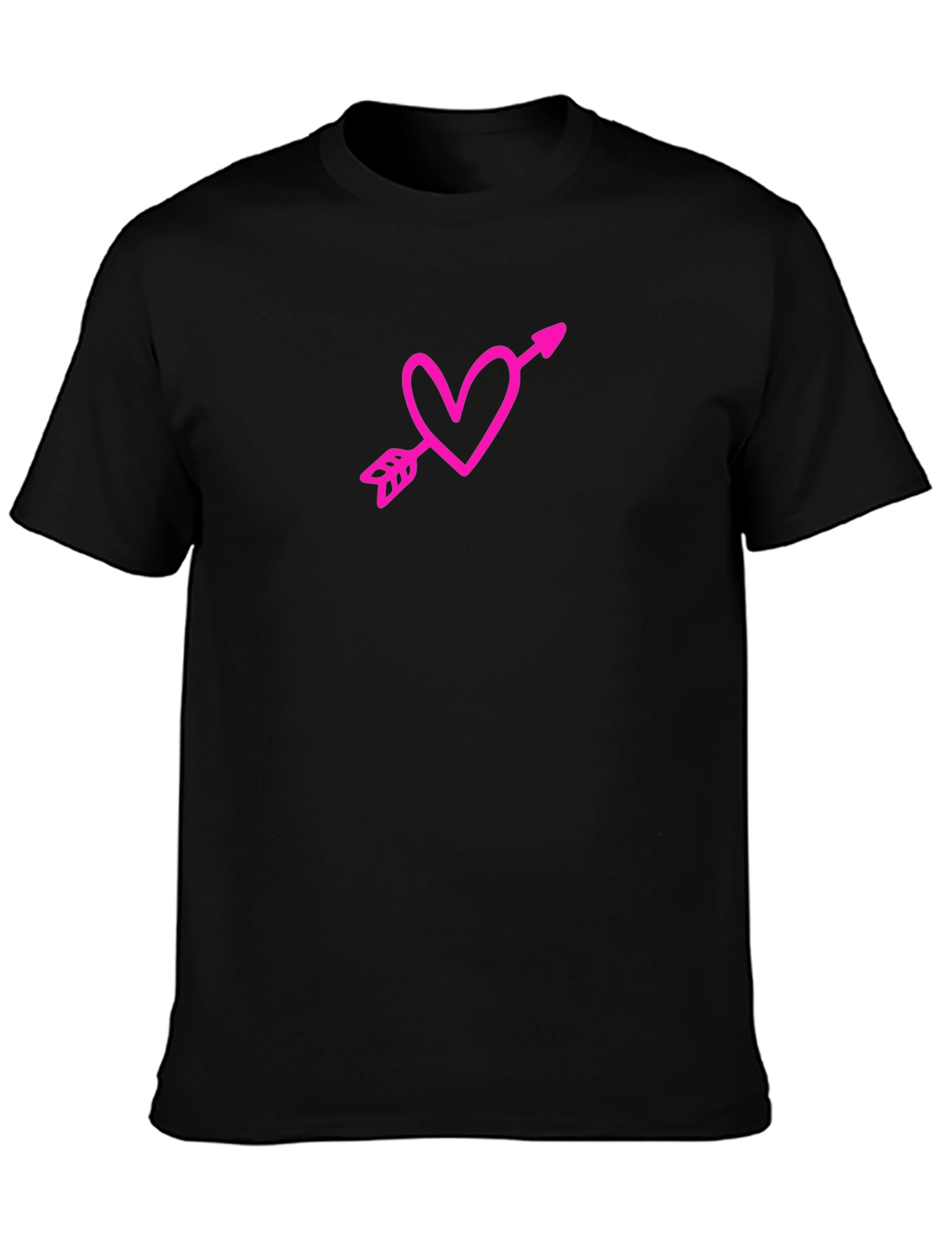 Heart Arrow Graphic Tee - Black Casual Shirt