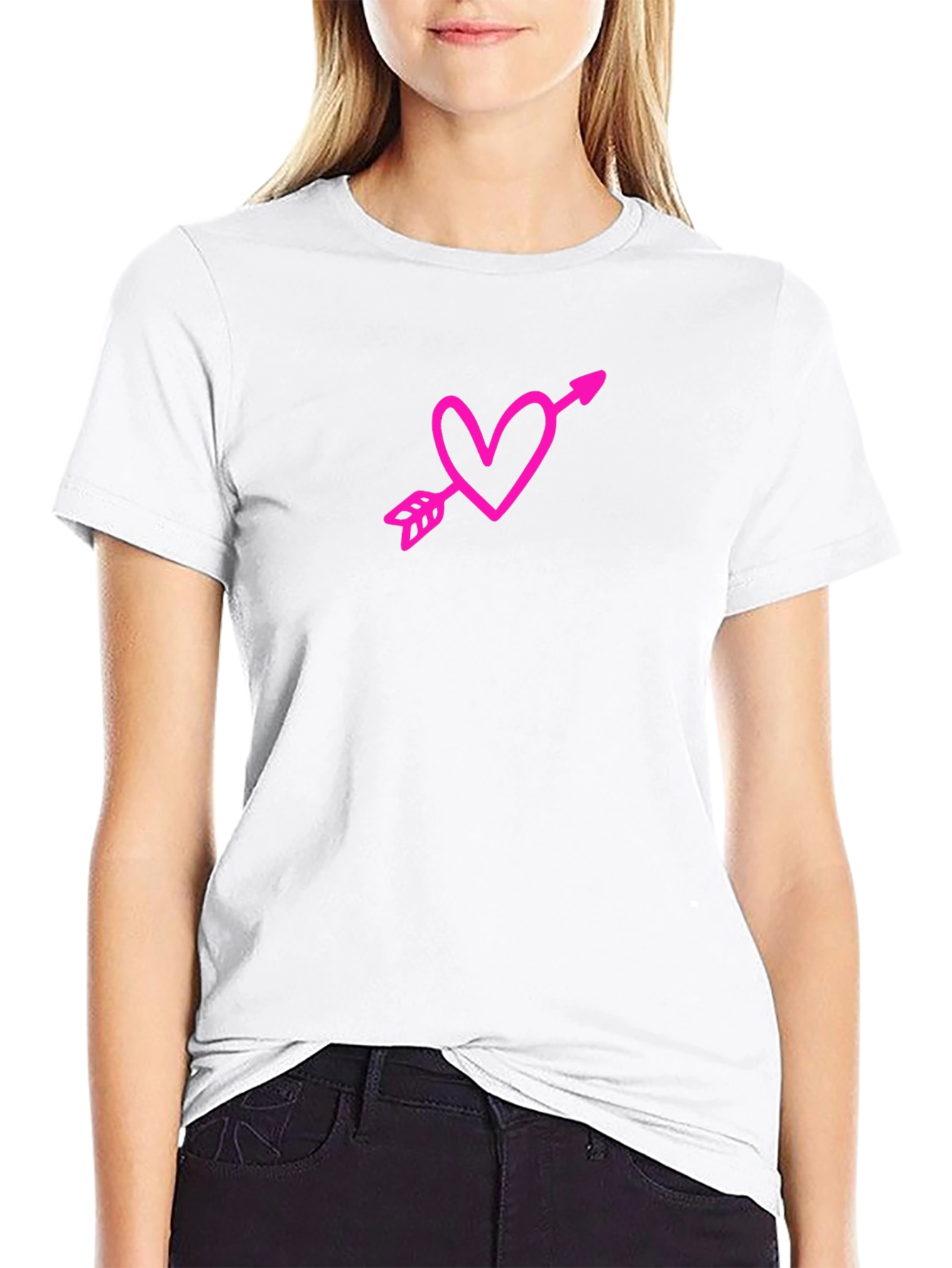 Heart Arrow Graphic Tee - Black Casual Shirt