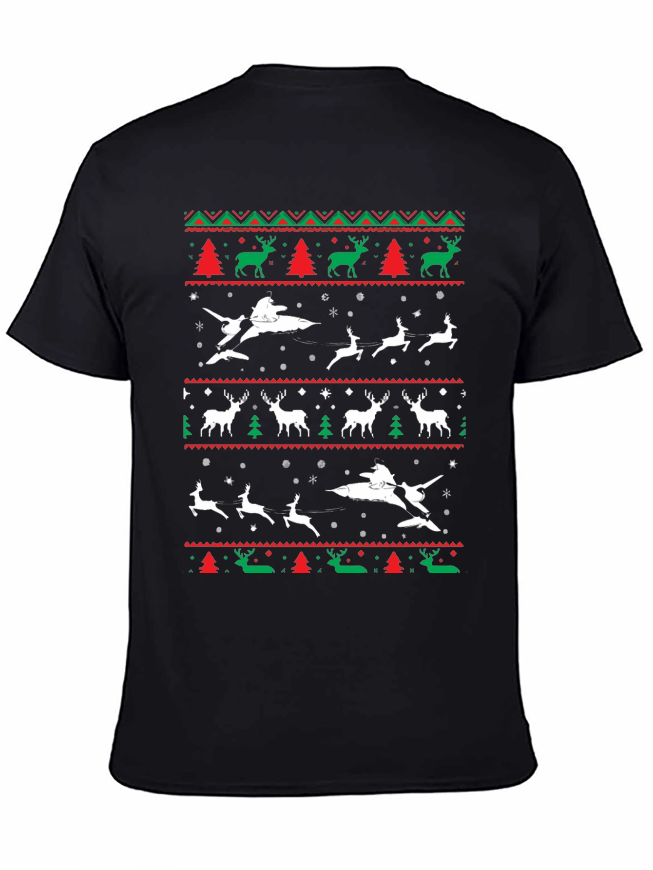 Festive Christmas T-Shirt - Reindeer & Sleigh Design
