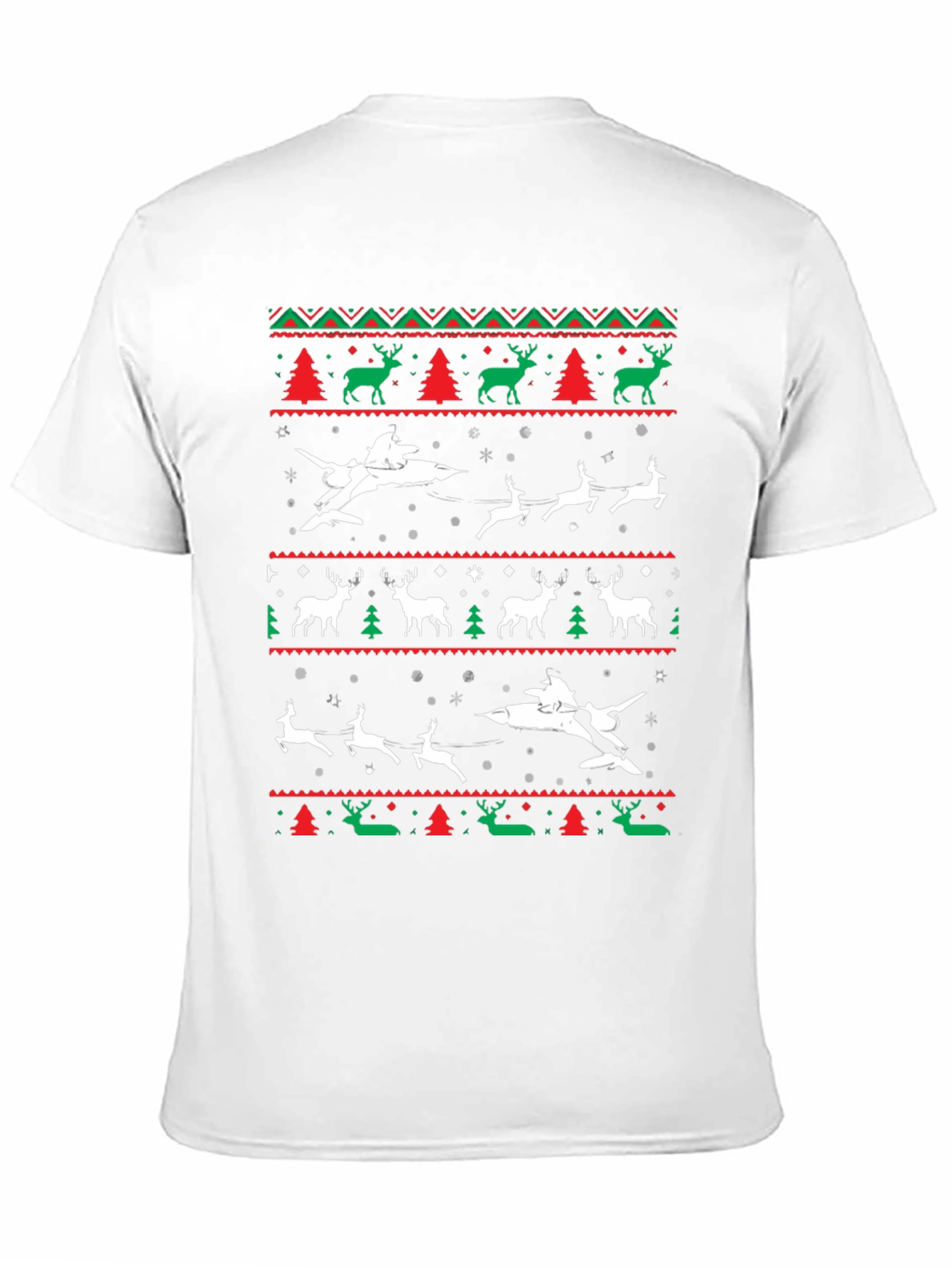 Festive Christmas T-Shirt - Reindeer & Sleigh Design