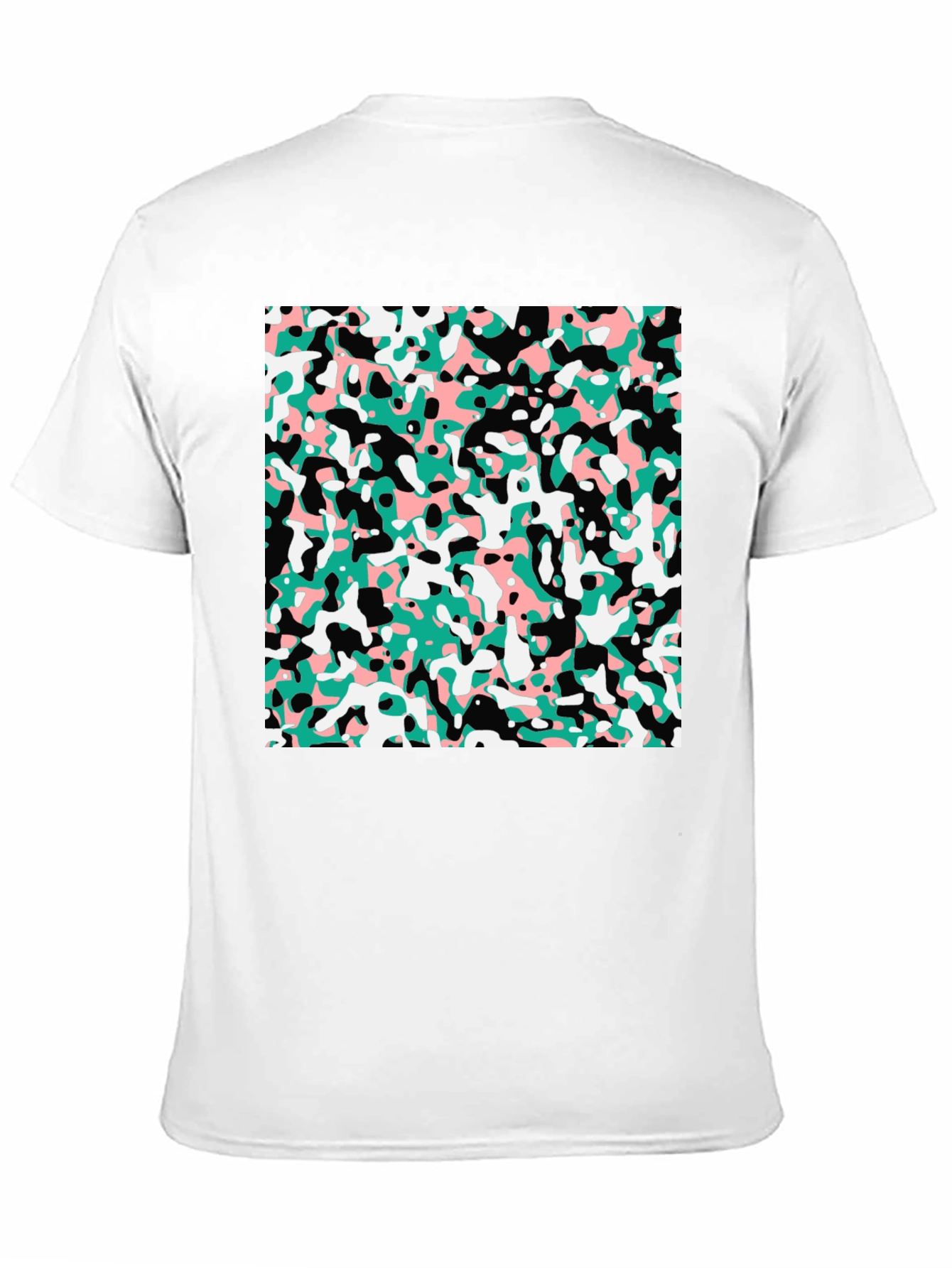 Abstract Camo Print Black T-Shirt