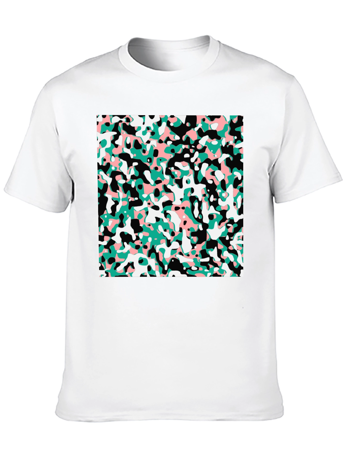 Abstract Camo Print Black T-Shirt