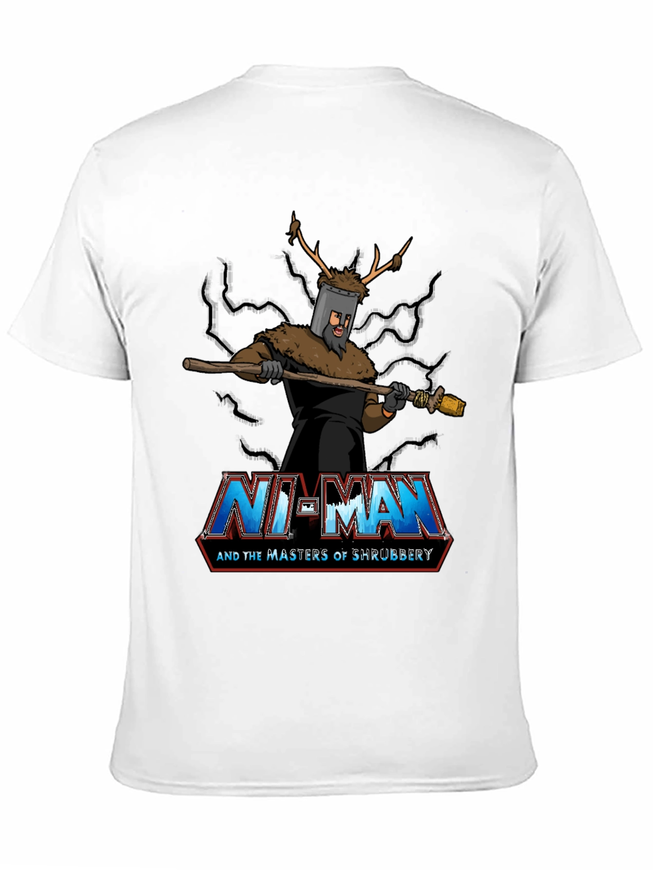 Ni-Man and the Masters of Shrubbery Black T-Shirt