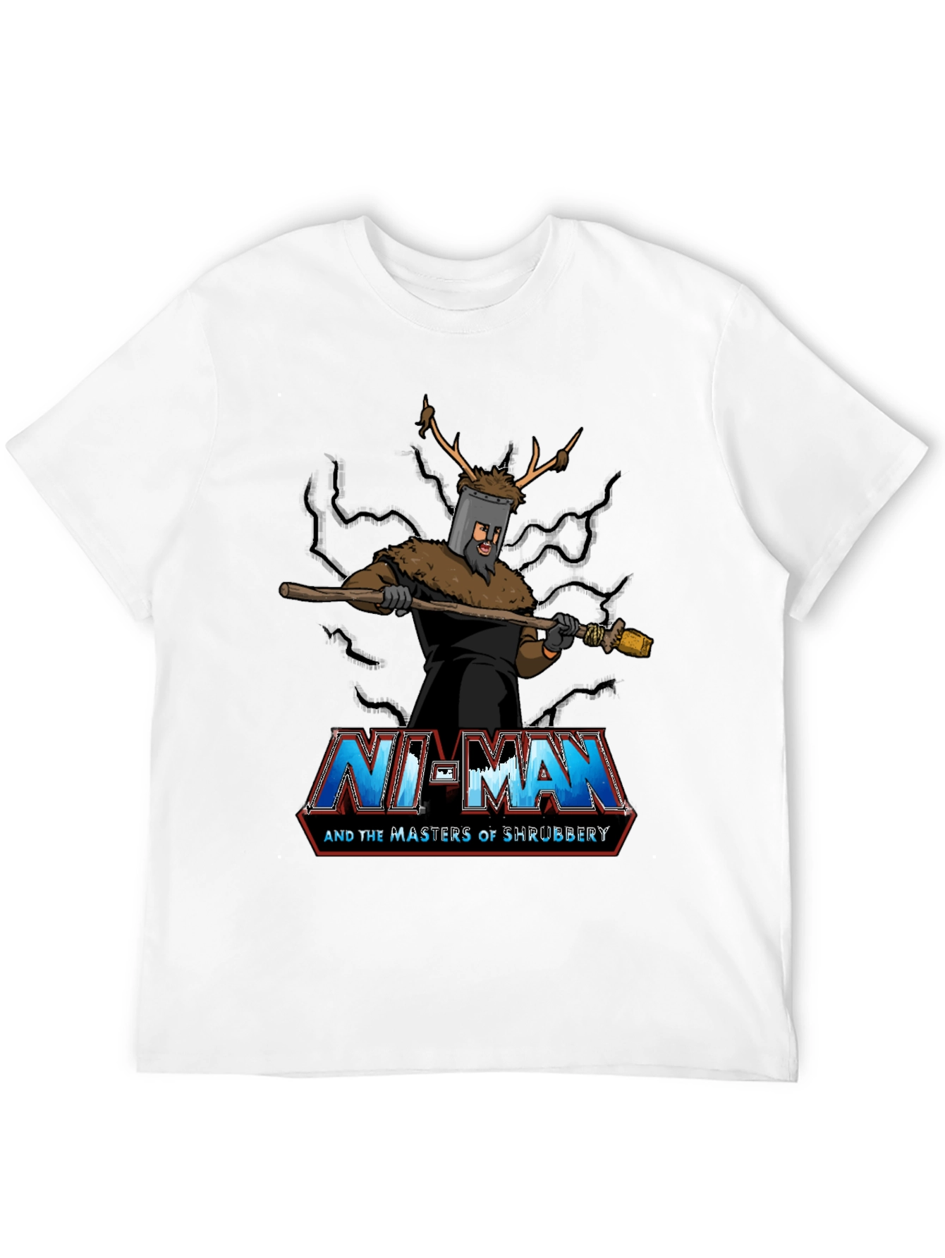 Ni-Man and the Masters of Shrubbery Black T-Shirt