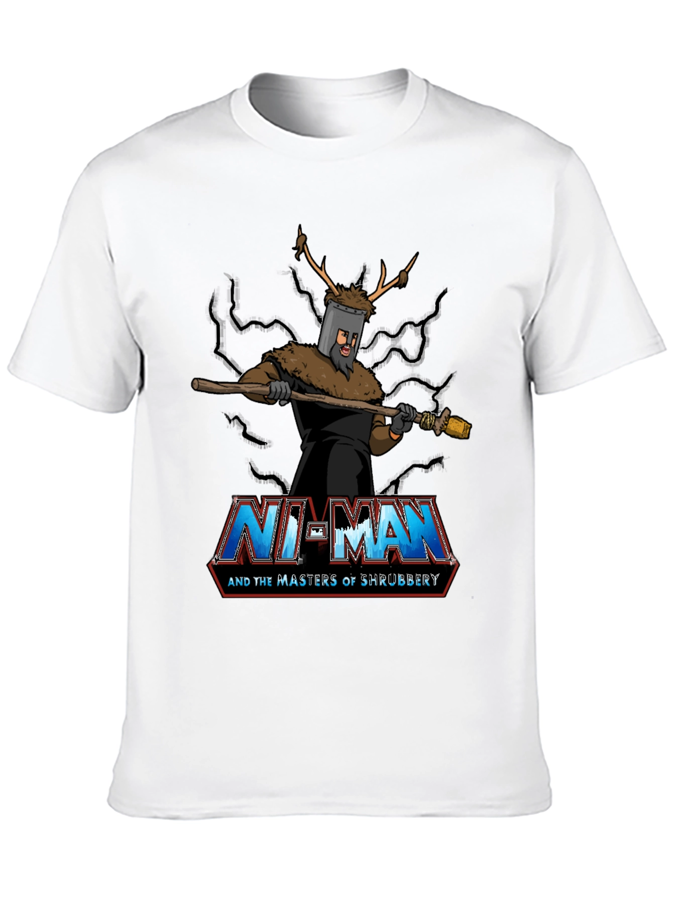 Ni-Man and the Masters of Shrubbery Black T-Shirt