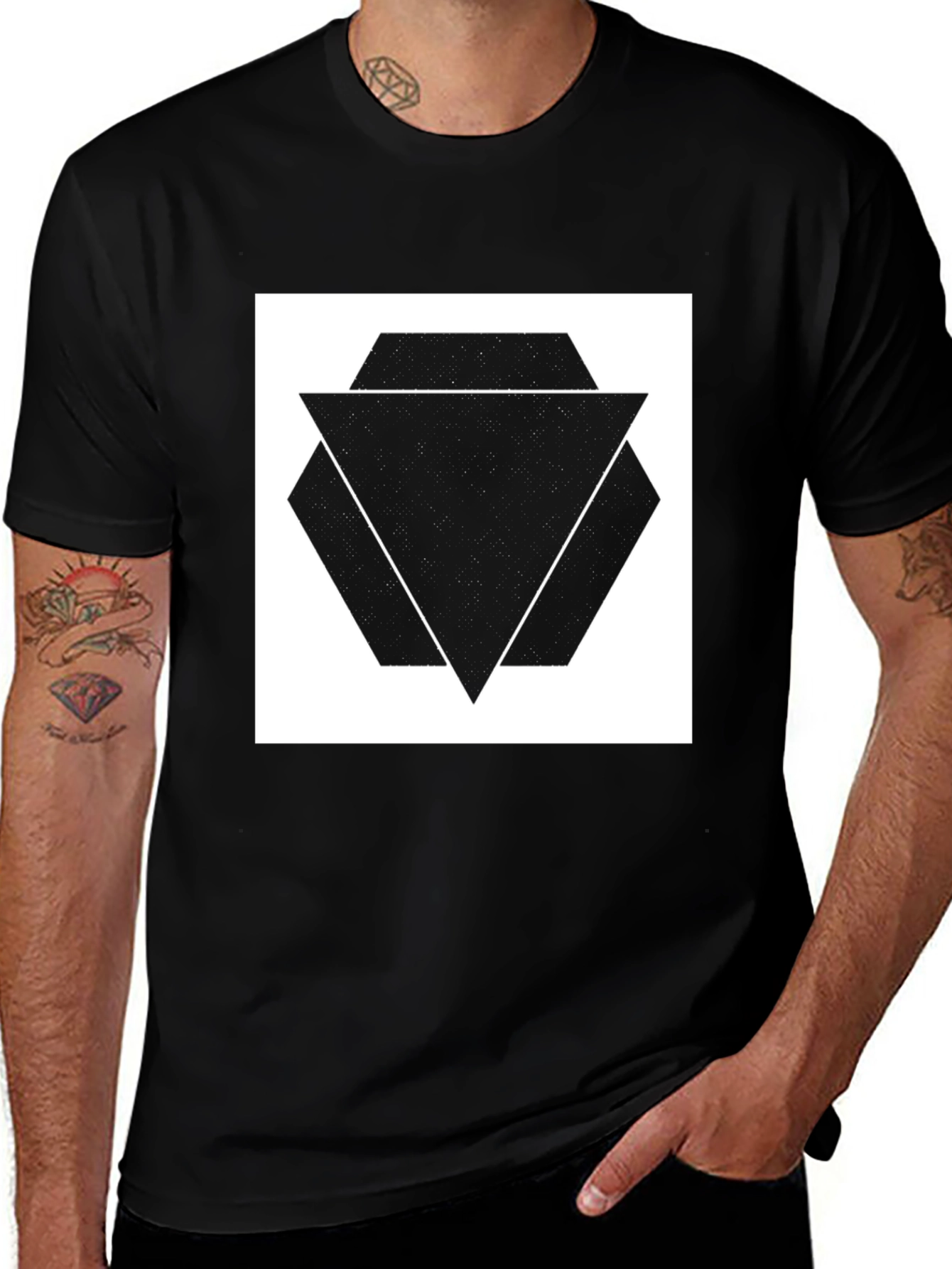 Geometric Triangle T-Shirt - Modern Design