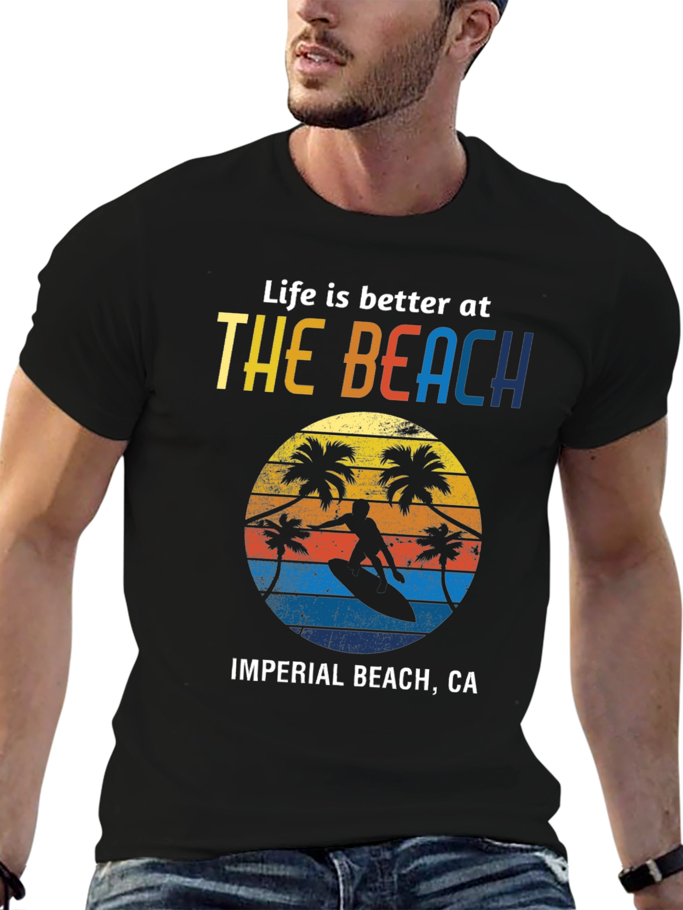 Imperial Beach CA T-Shirt Surfer Design