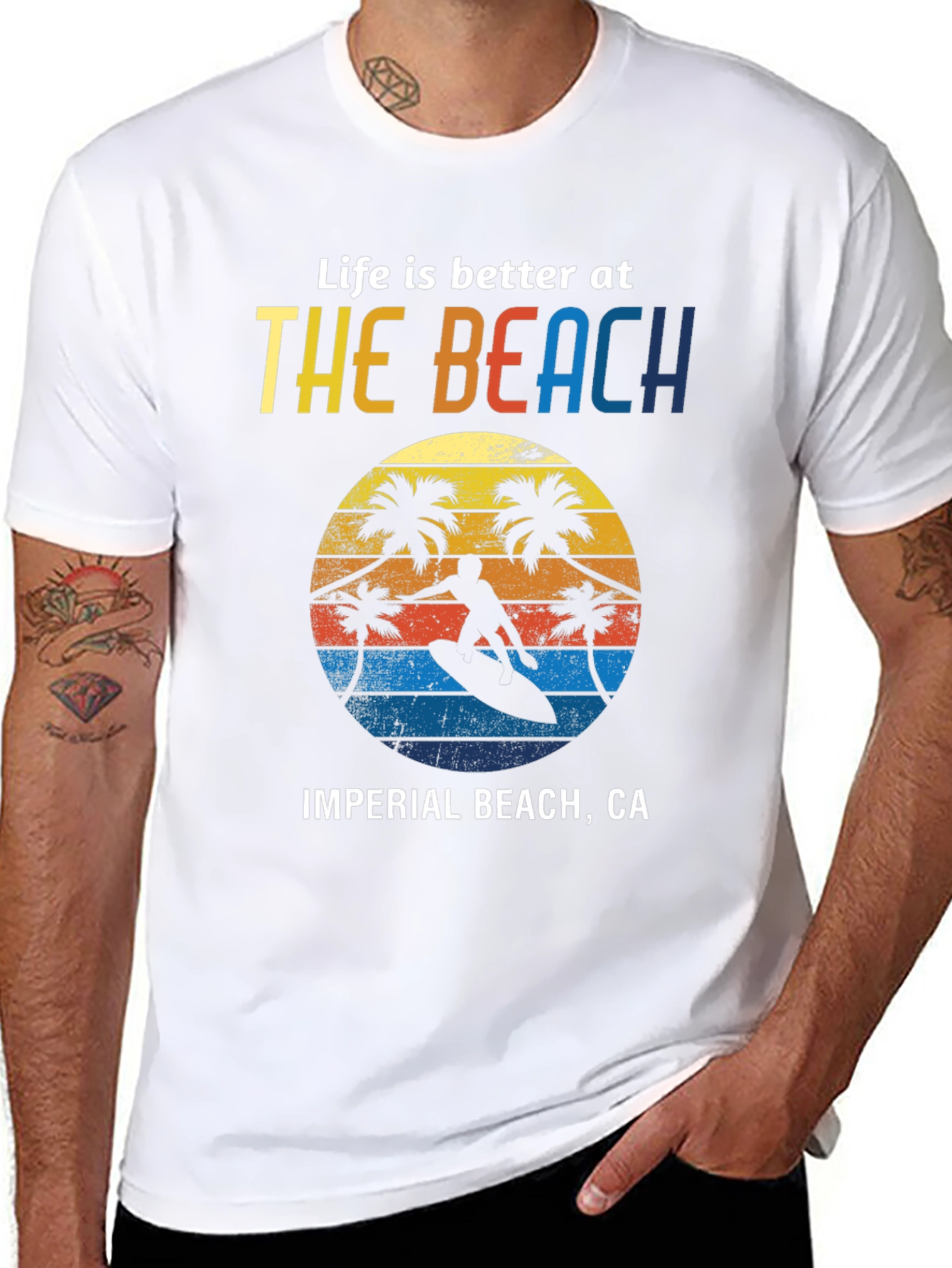 Imperial Beach CA T-Shirt Surfer Design