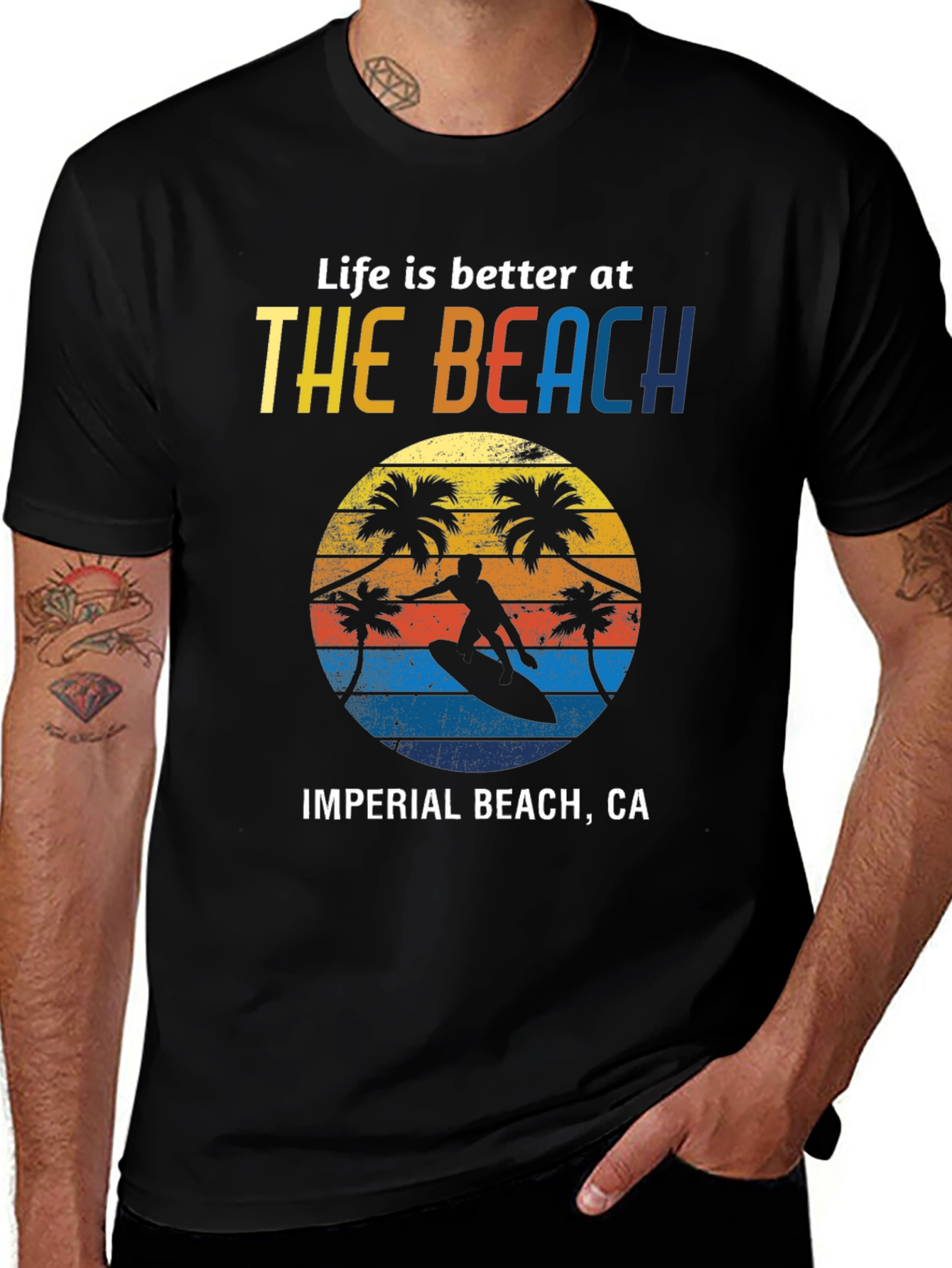 Imperial Beach CA T-Shirt Surfer Design