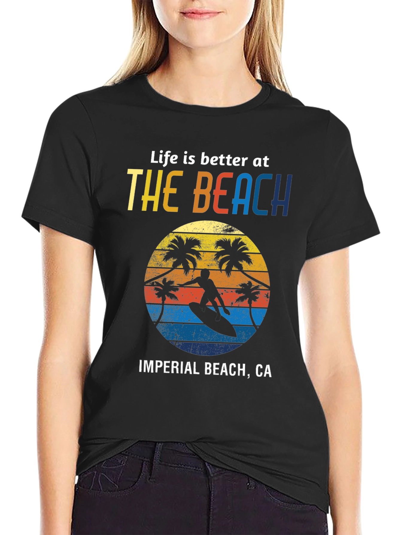 Imperial Beach CA T-Shirt Surfer Design