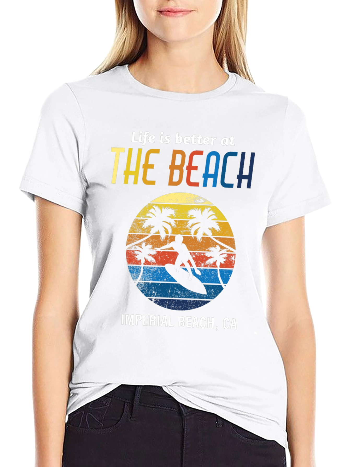 Imperial Beach CA T-Shirt Surfer Design
