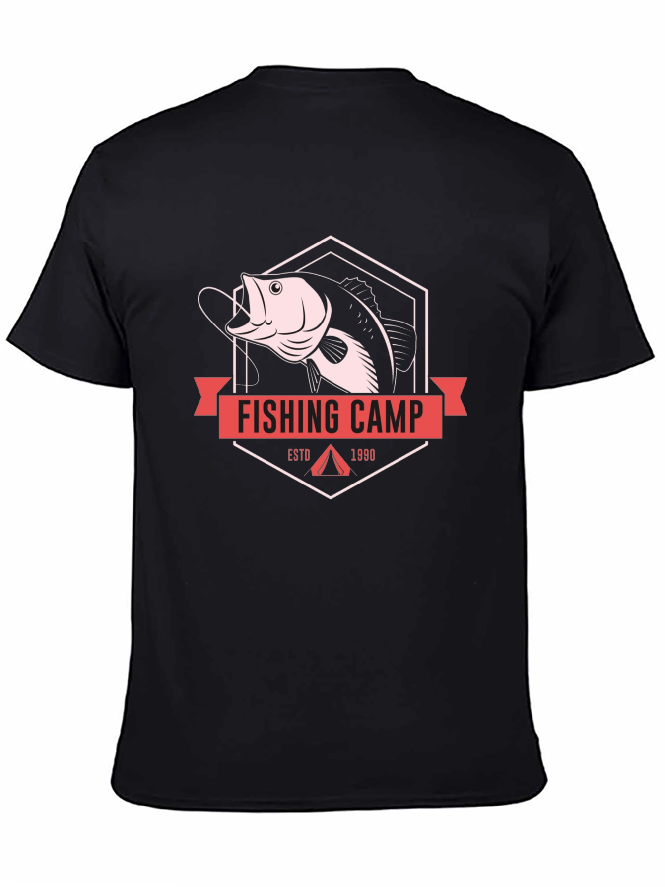 Fishing Camp Graphic T-Shirt - Black
