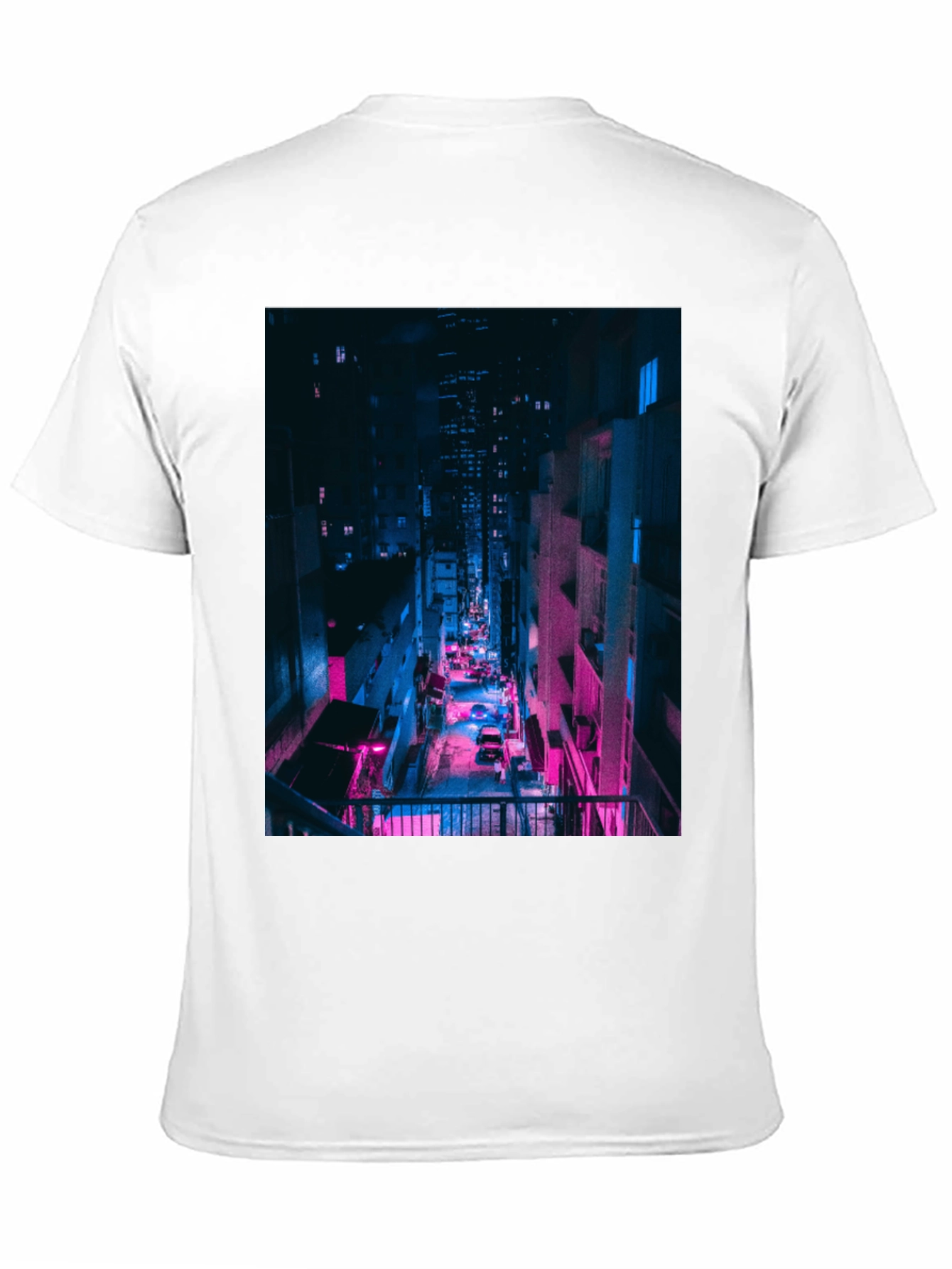 Cyberpunk Cityscape Black T-Shirt