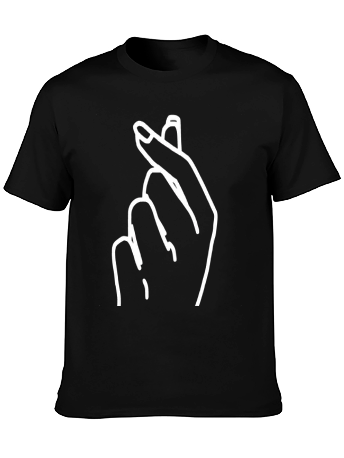 Heart Hand Gesture Graphic Tee - Black