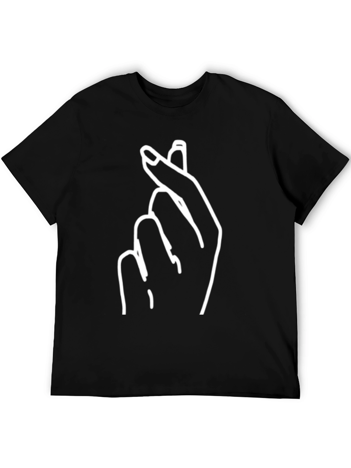 Heart Hand Gesture Graphic Tee - Black