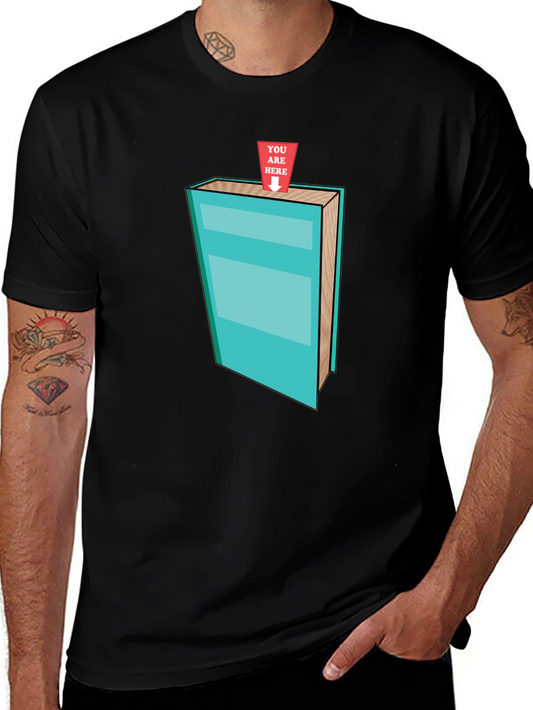 Book You Are Here Graphic Tee - Black Casual T-Shirt
