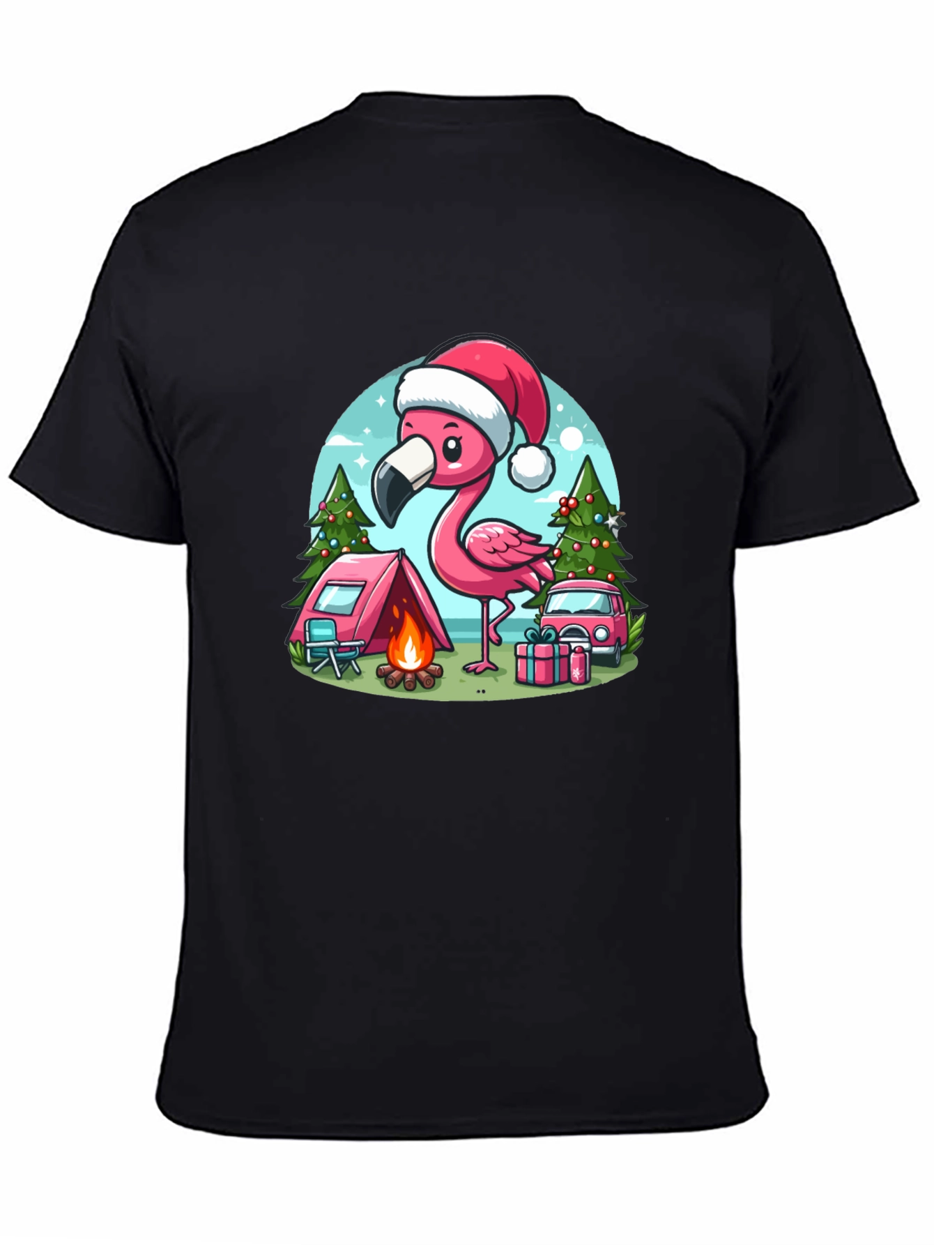 Festive Flamingo Camping Tee