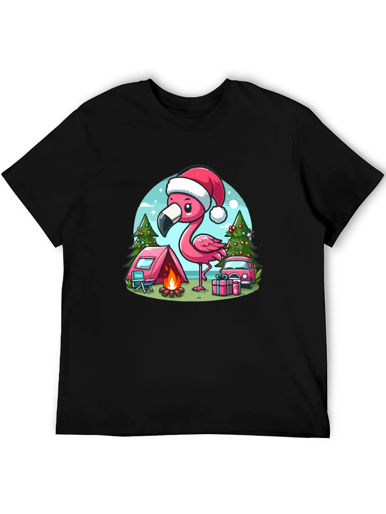 Festive Flamingo Camping Tee
