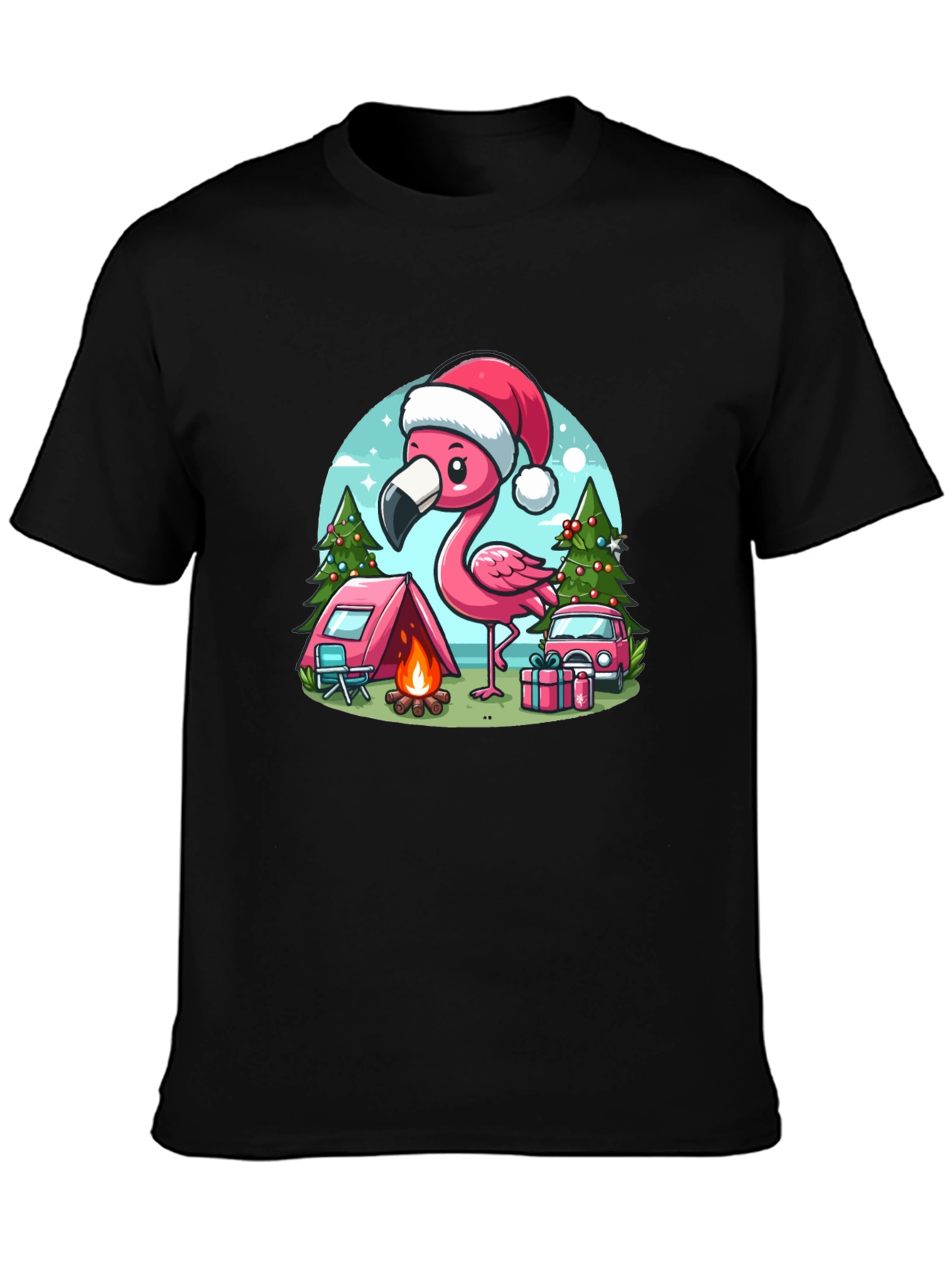Festive Flamingo Camping Tee