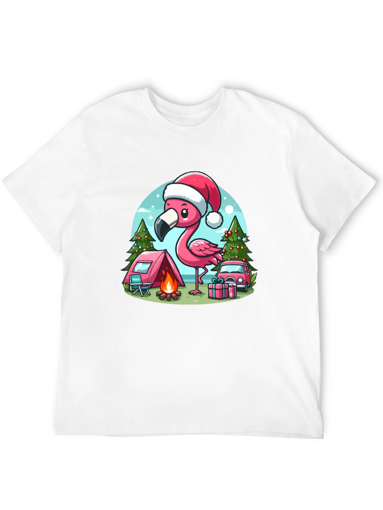 Festive Flamingo Camping Tee