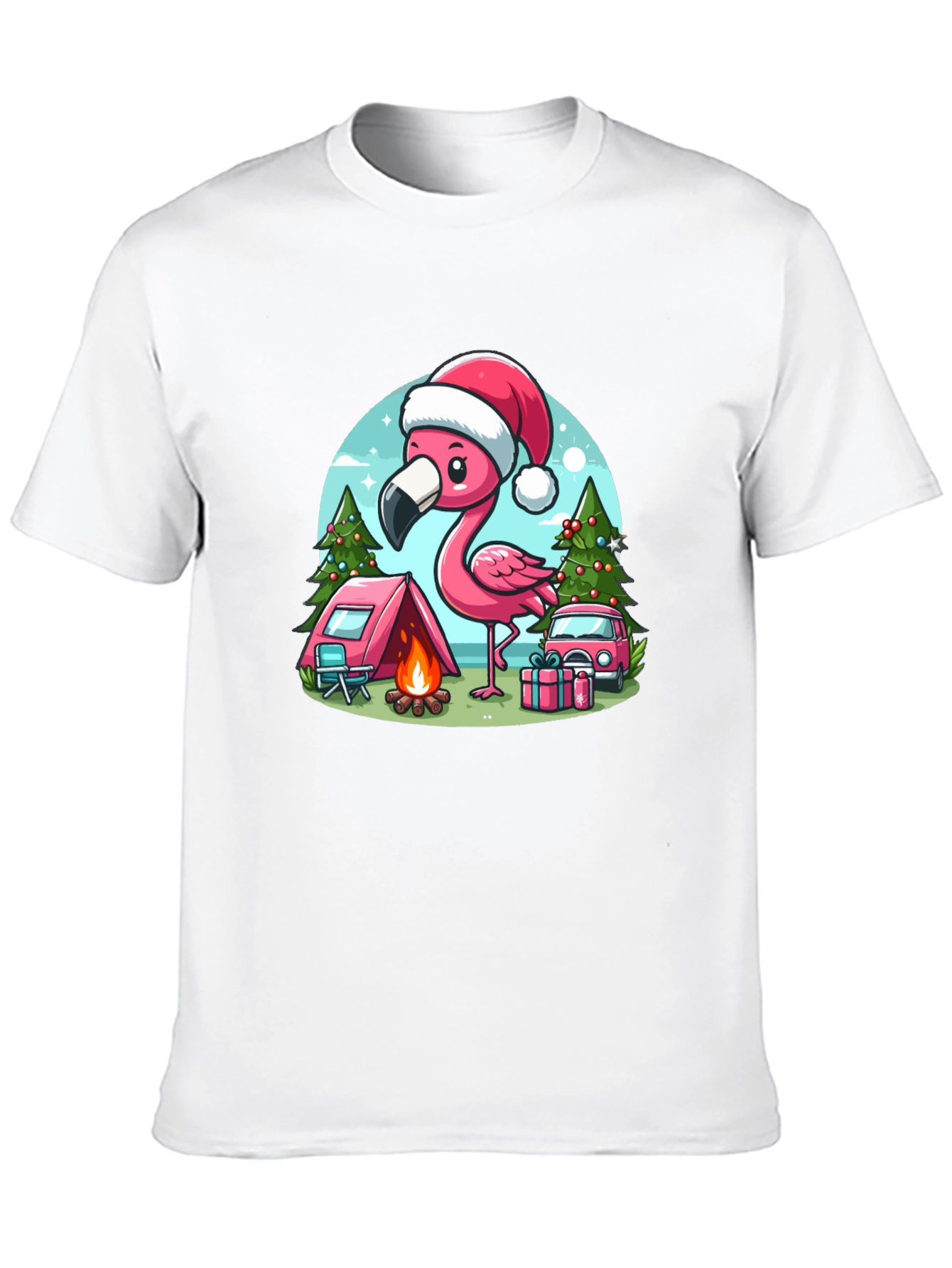 Festive Flamingo Camping Tee