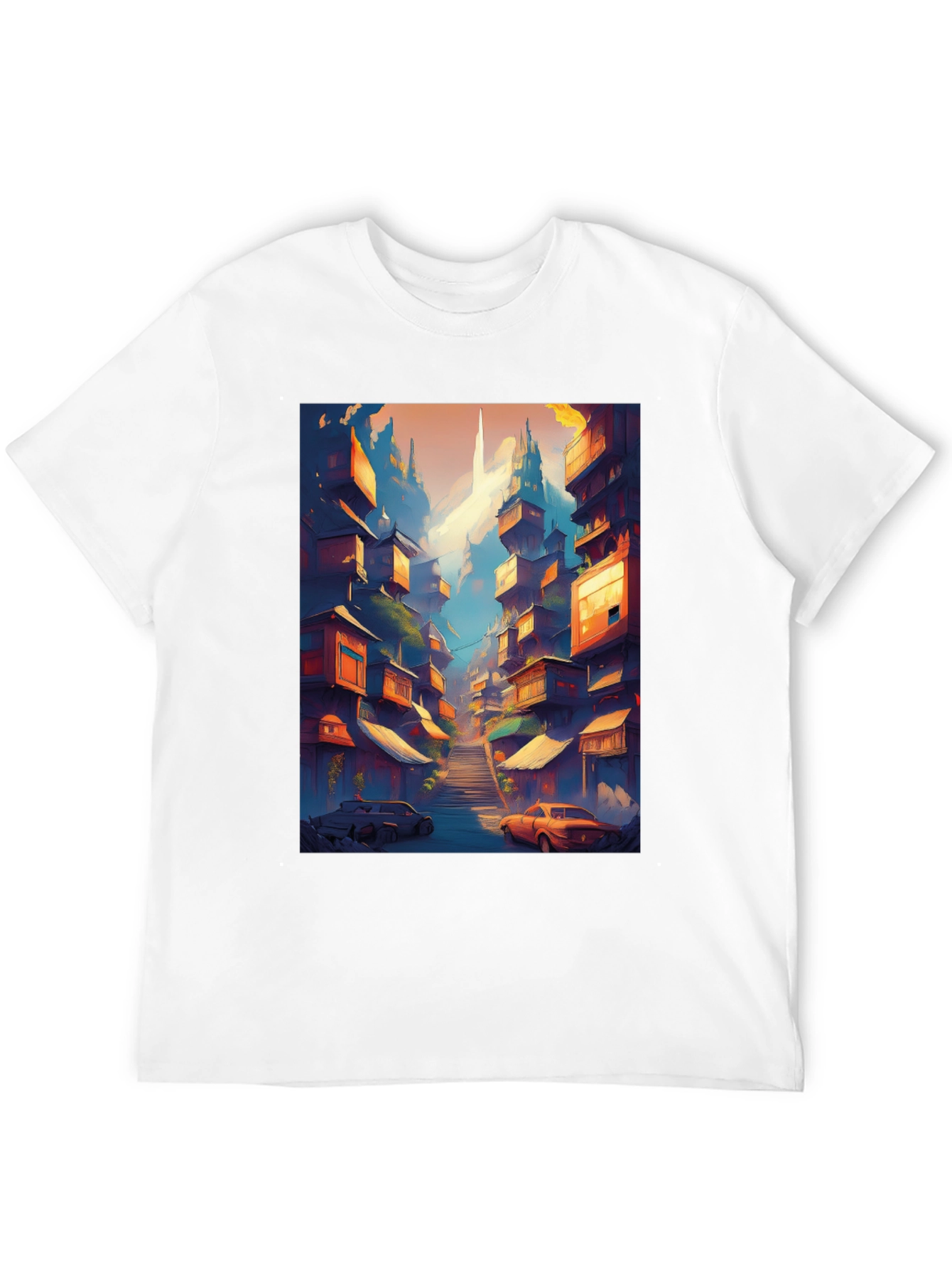 Urban Escape Tee: Cityscape Graphic T-Shirt