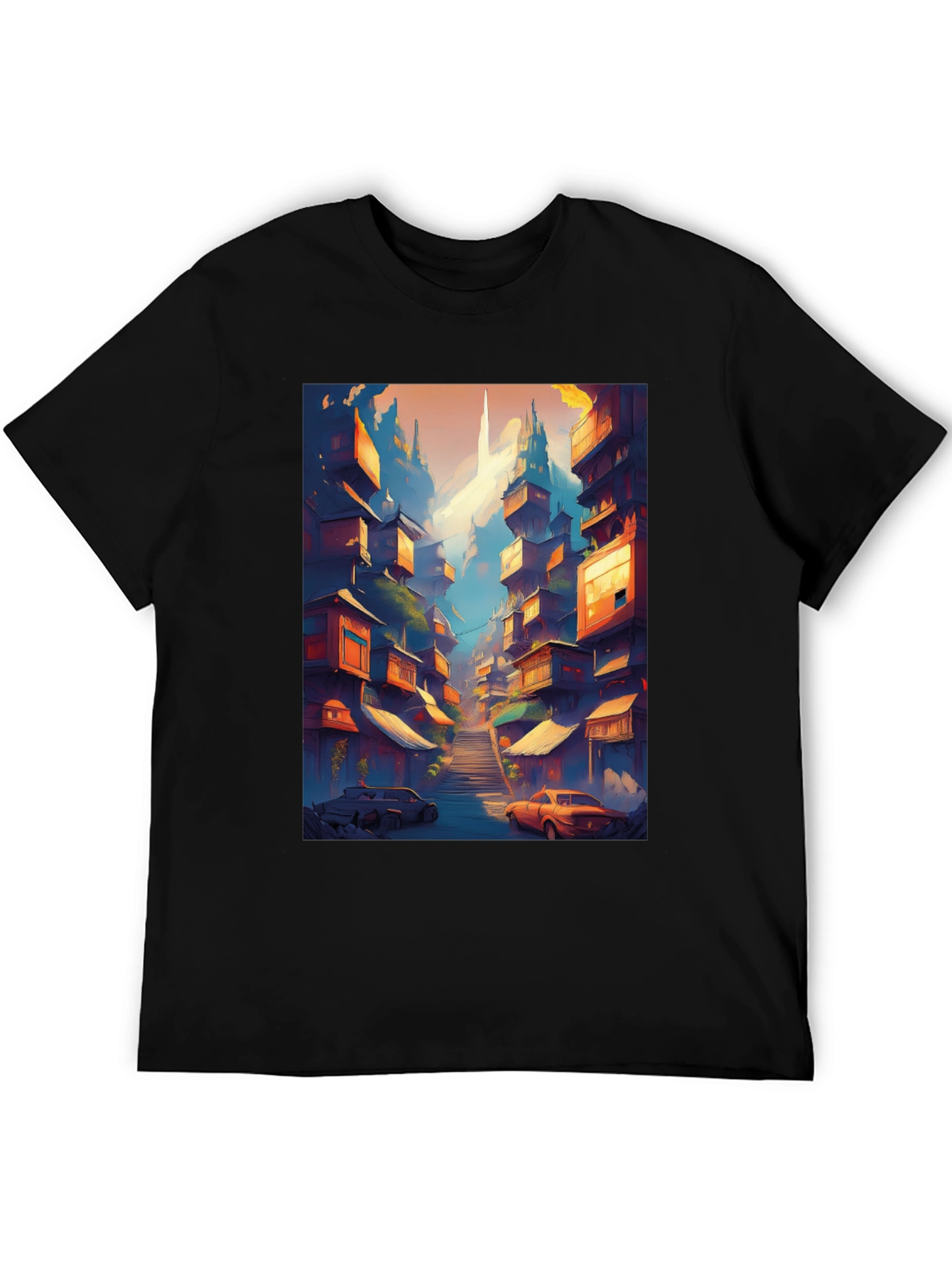 Urban Escape Tee: Cityscape Graphic T-Shirt