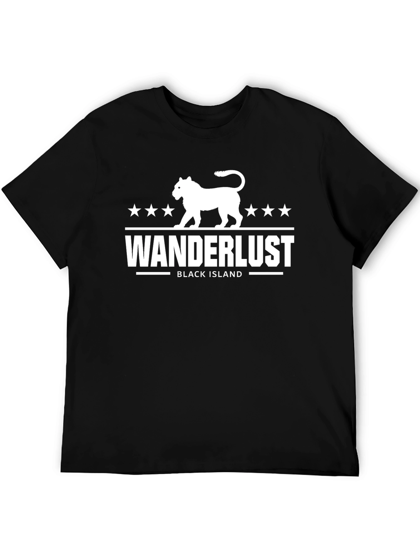 Wanderlust Black Island Graphic Tee - Stylish Travel T-Shirt
