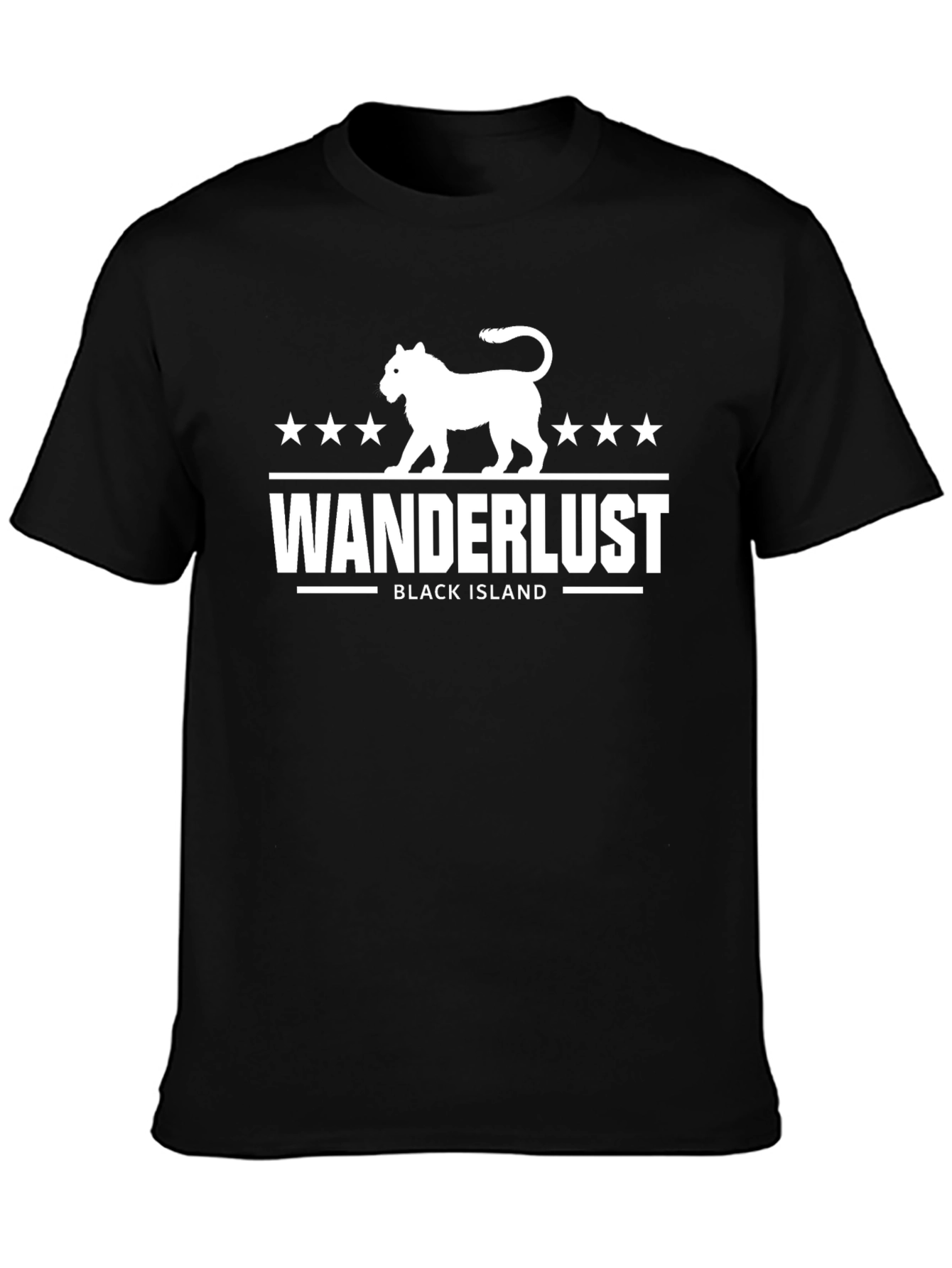 Wanderlust Black Island Graphic Tee - Stylish Travel T-Shirt
