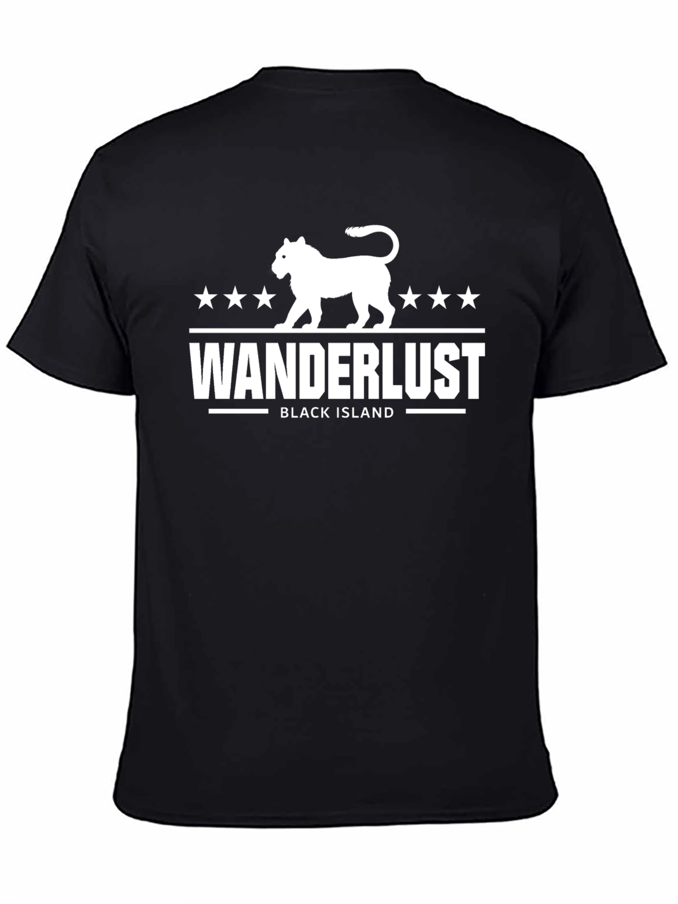 Wanderlust Black Island Graphic Tee - Stylish Travel T-Shirt