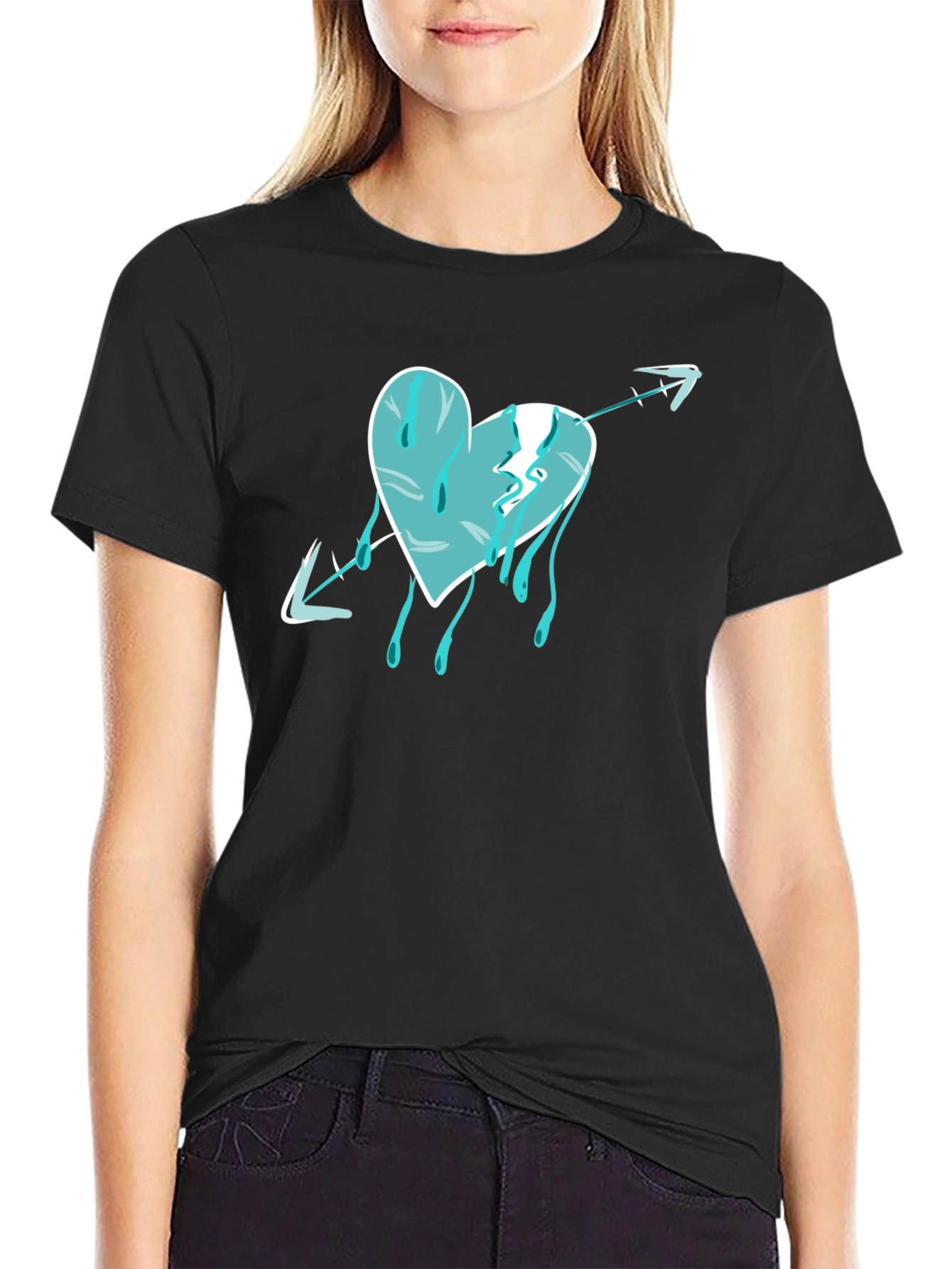 Heart Arrow Drip Graphic T-Shirt