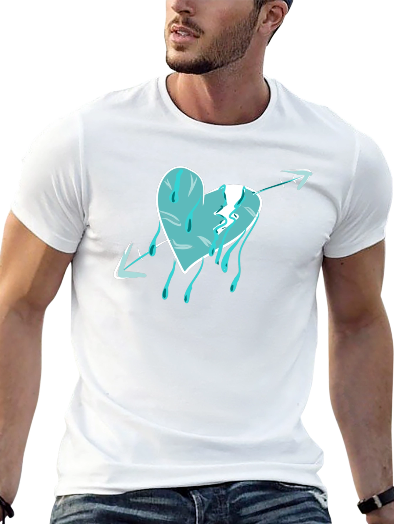Heart Arrow Drip Graphic T-Shirt