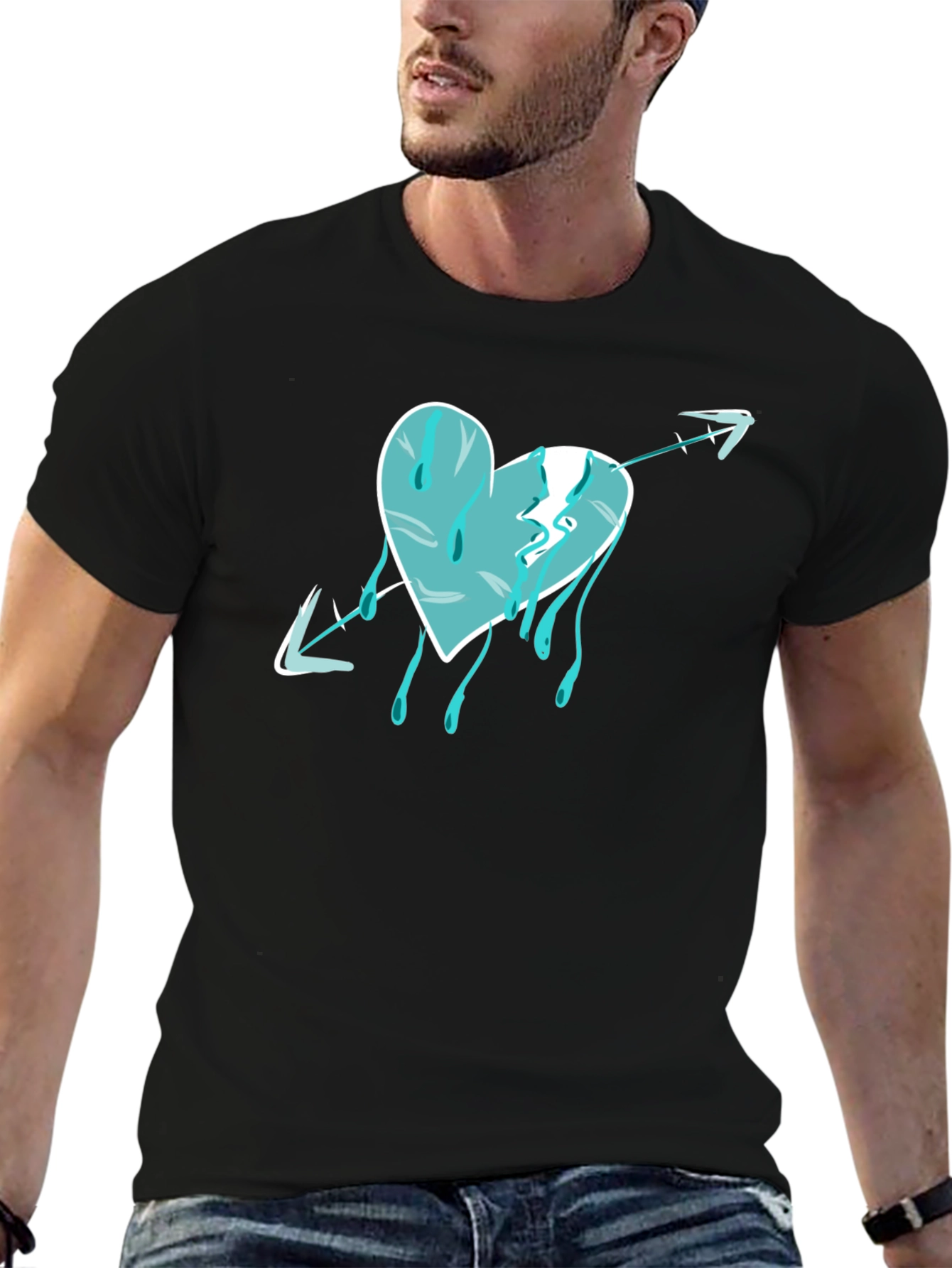 Heart Arrow Drip Graphic T-Shirt