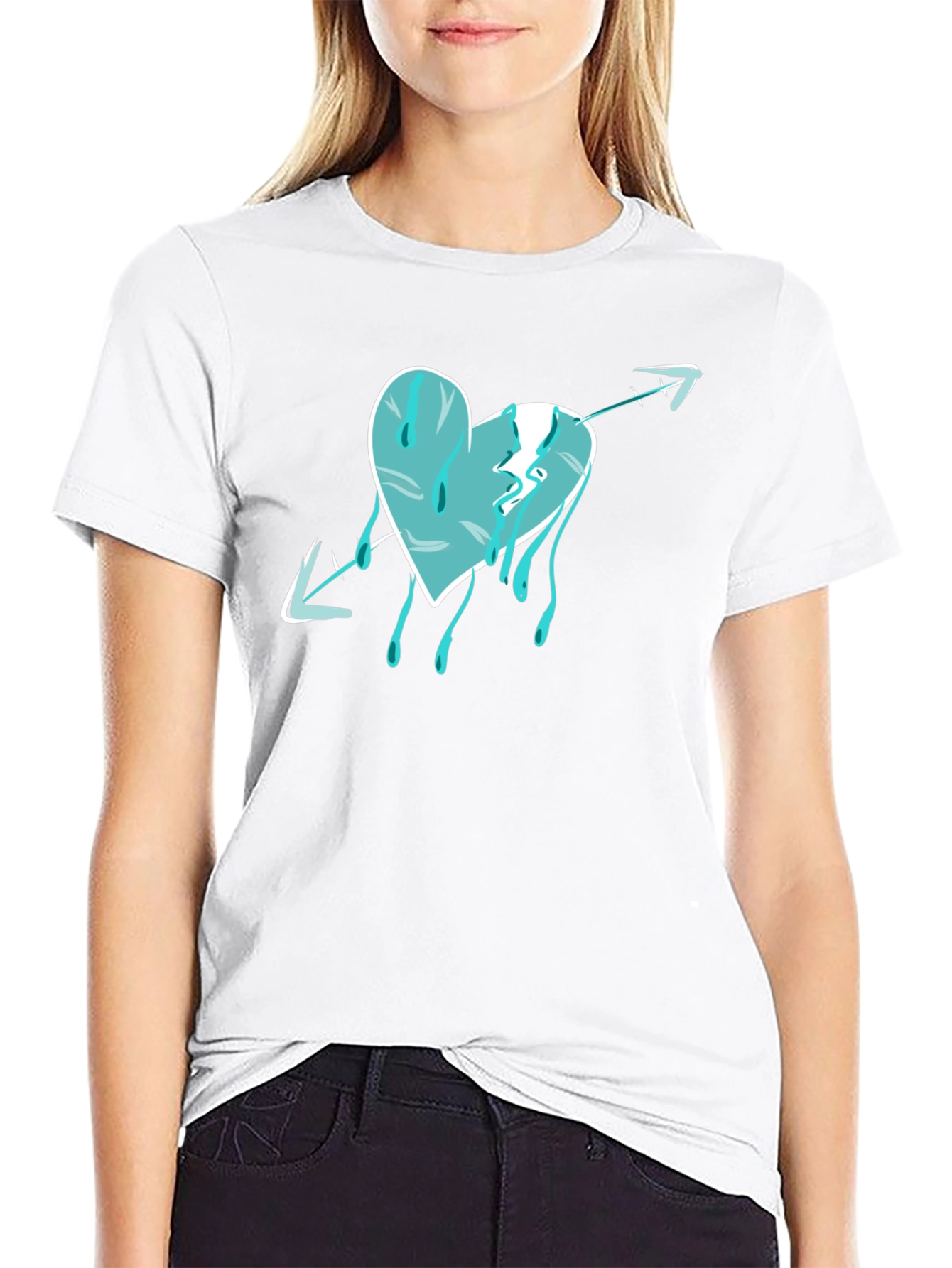 Heart Arrow Drip Graphic T-Shirt