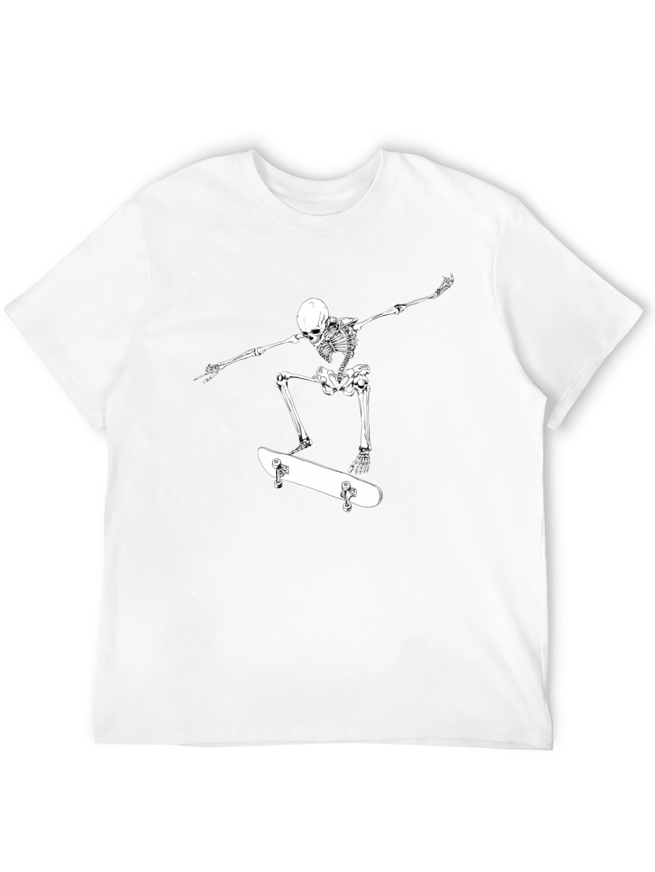 Skeleton Skateboarder Graphic Tee - Cool & Edgy Style