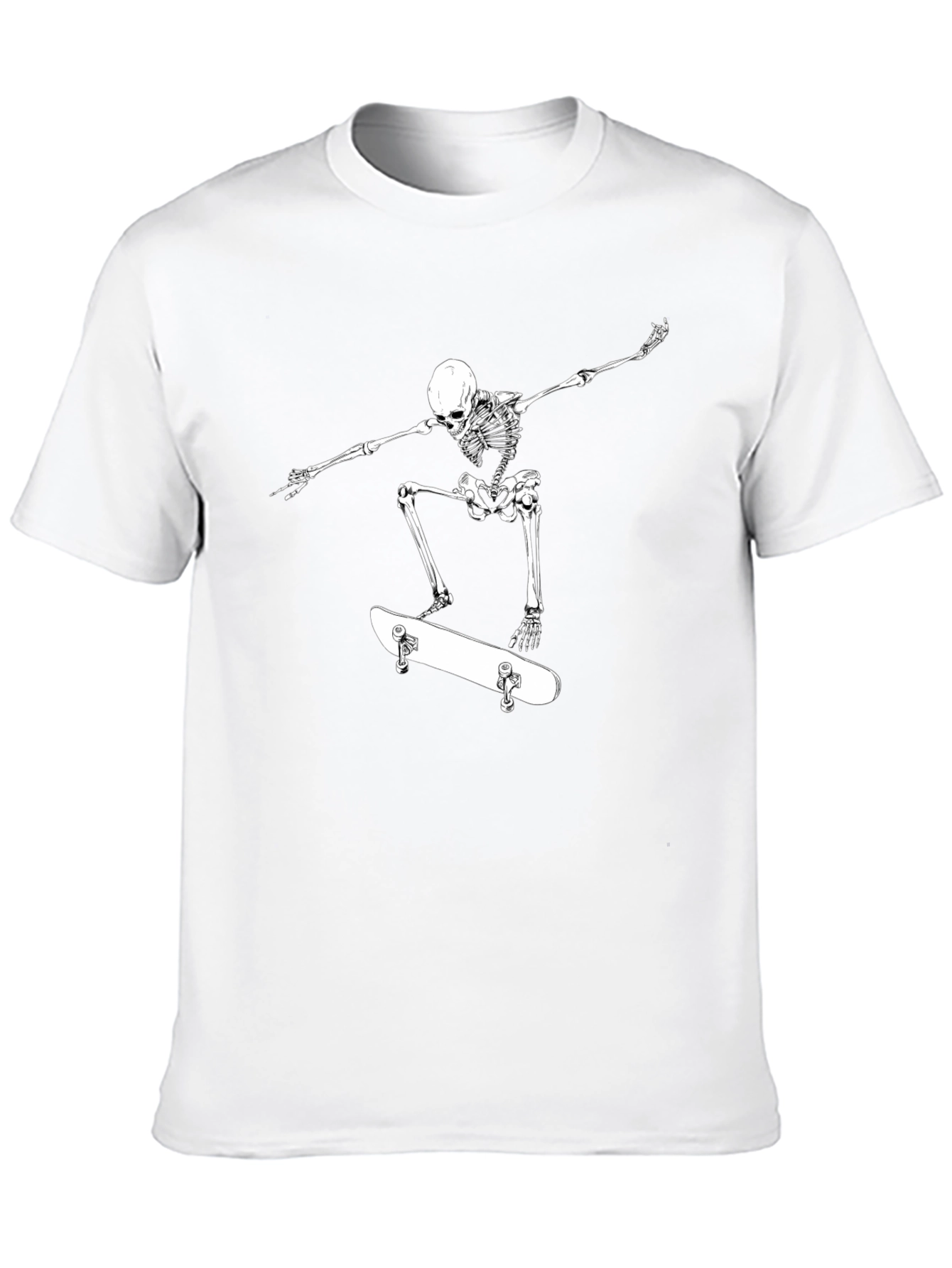 Skeleton Skateboarder Graphic Tee - Cool & Edgy Style