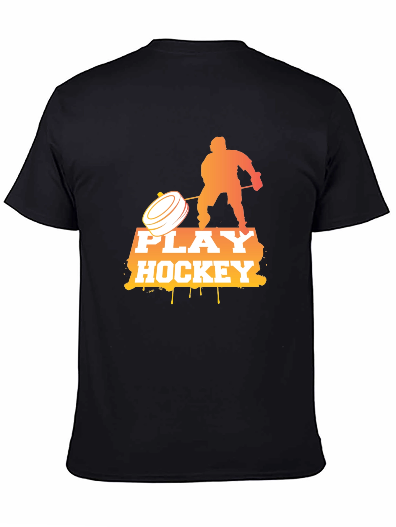 Play Hockey Graphic Tee - Cool Black T-Shirt