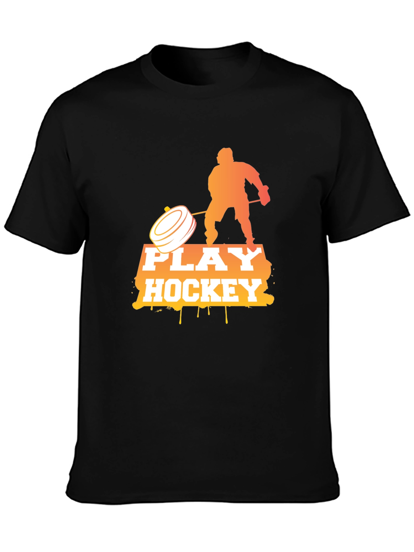 Play Hockey Graphic Tee - Cool Black T-Shirt