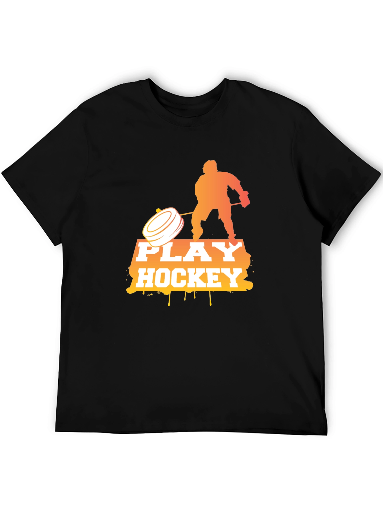 Play Hockey Graphic Tee - Cool Black T-Shirt