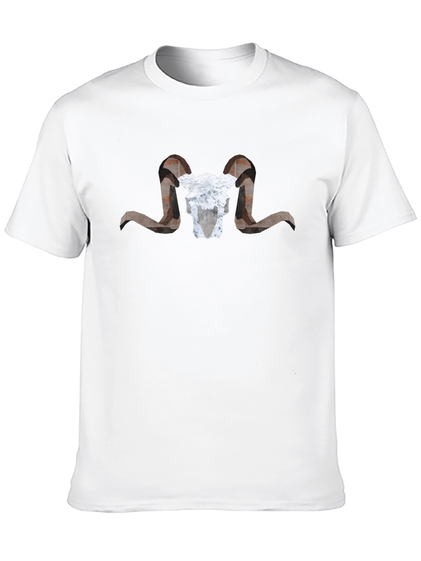 Geometric Ram Skull Graphic T-Shirt