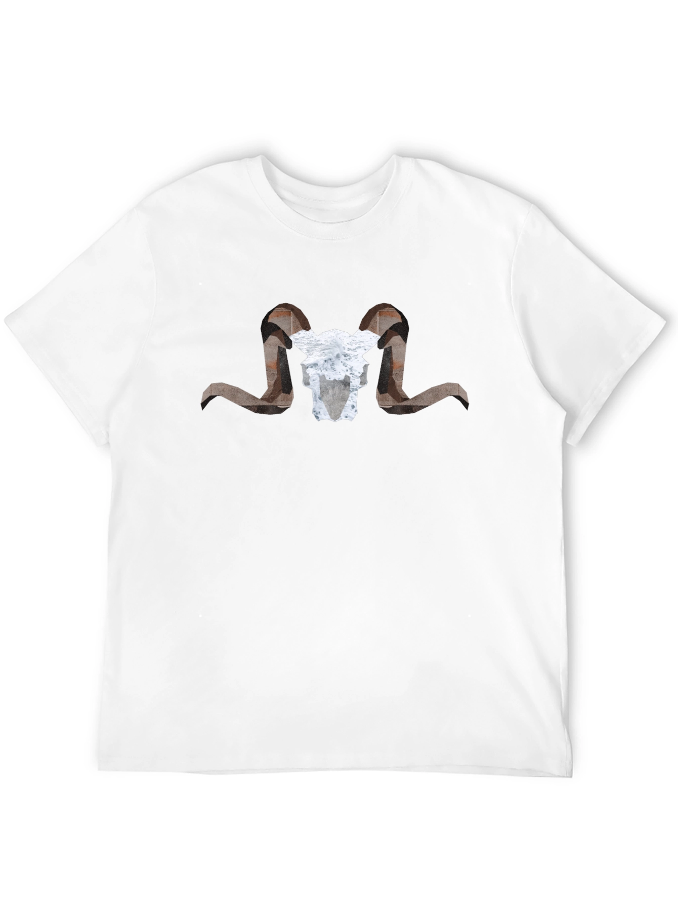 Geometric Ram Skull Graphic T-Shirt