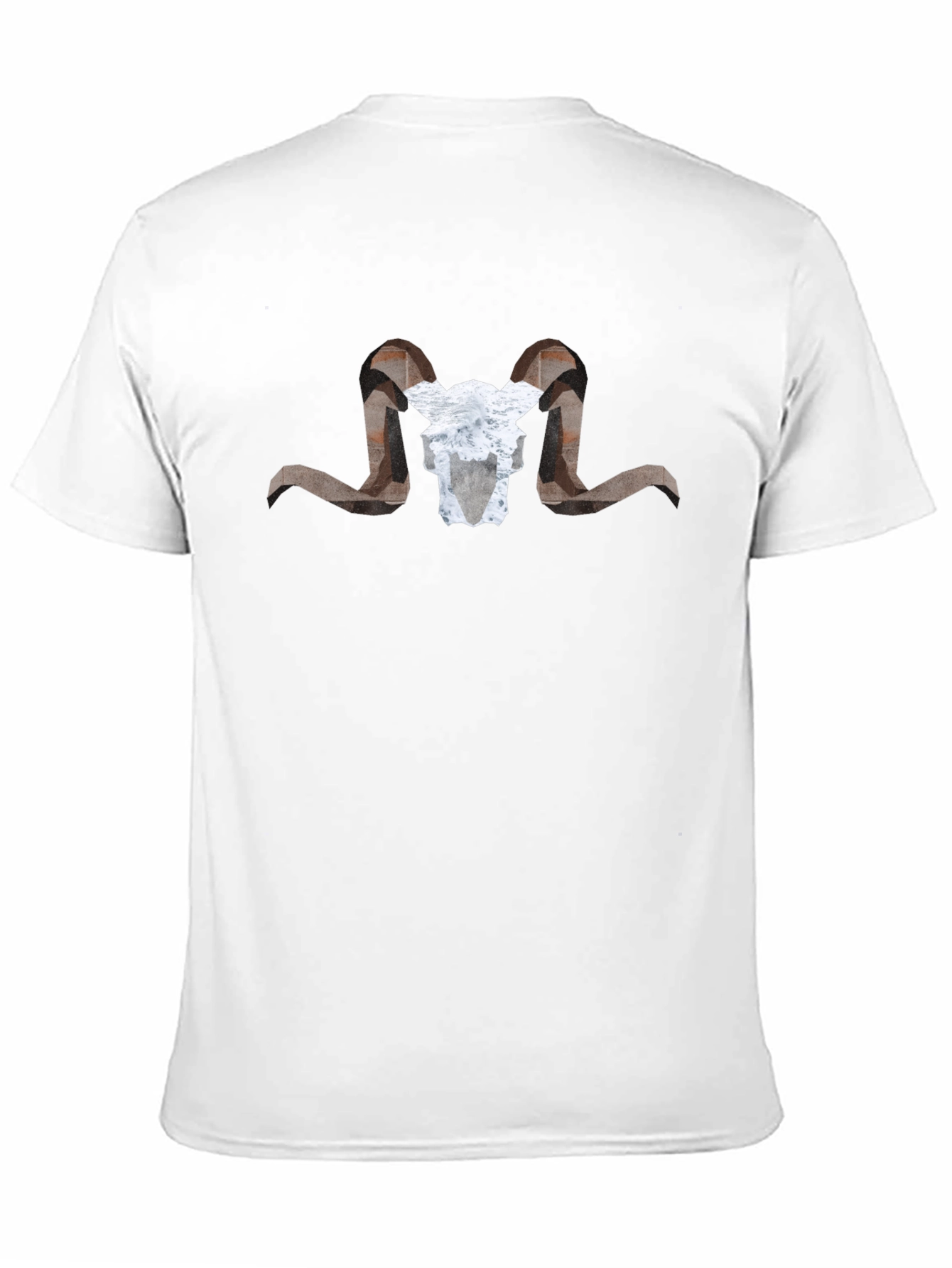 Geometric Ram Skull Graphic T-Shirt