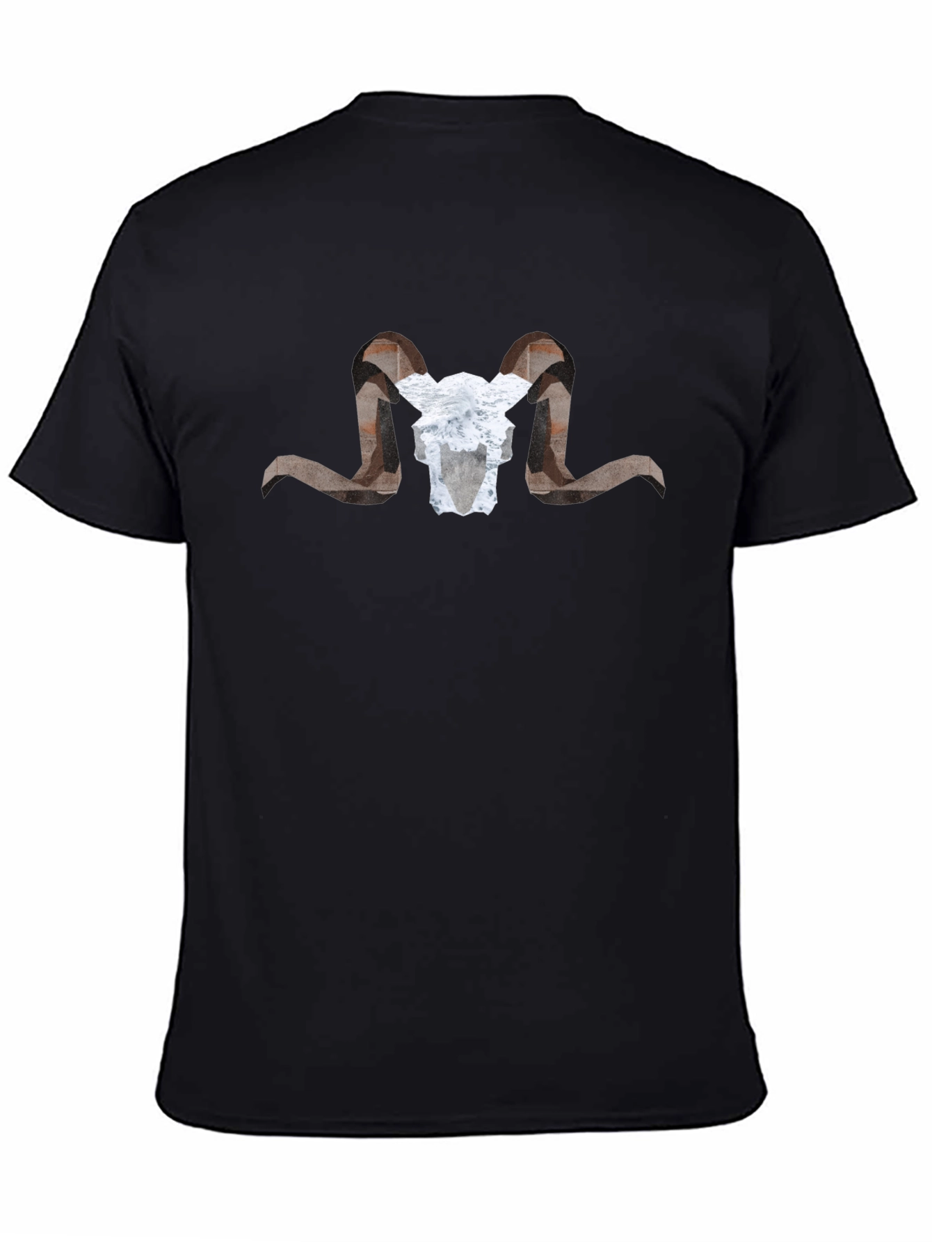 Geometric Ram Skull Graphic T-Shirt